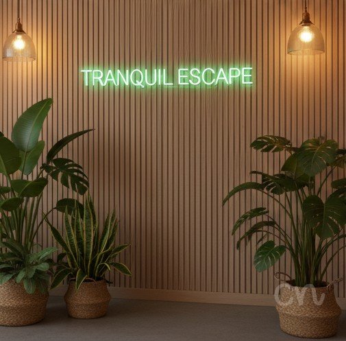 Custom Neon | Leaf Design Neon Sign | 24x21 | Green Neon Sign for Home Decor 2