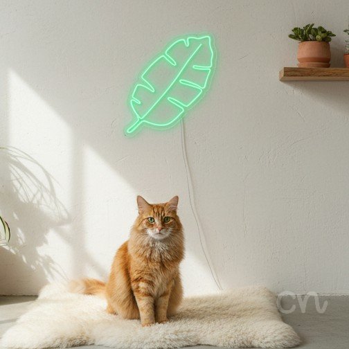 Custom Neon | Leaf Shape Neon Sign | 24x21 Inches | Green Neon Sign for Home Decor 2