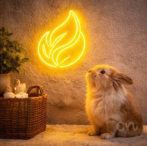 Custom Neon | Leaf Design Neon Sign | 17x18 | Yellow Bright Neon Sign for Home Decor