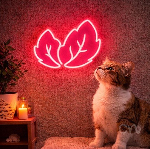 Custom Neon | Leaf Design Neon Sign | 22x24 Inches | Pink Neon Sign for Decor 2