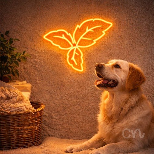 Custom Neon | Leaf Neon Sign | 19x24 | Orange Light Wall Decor for Home and Bar 2