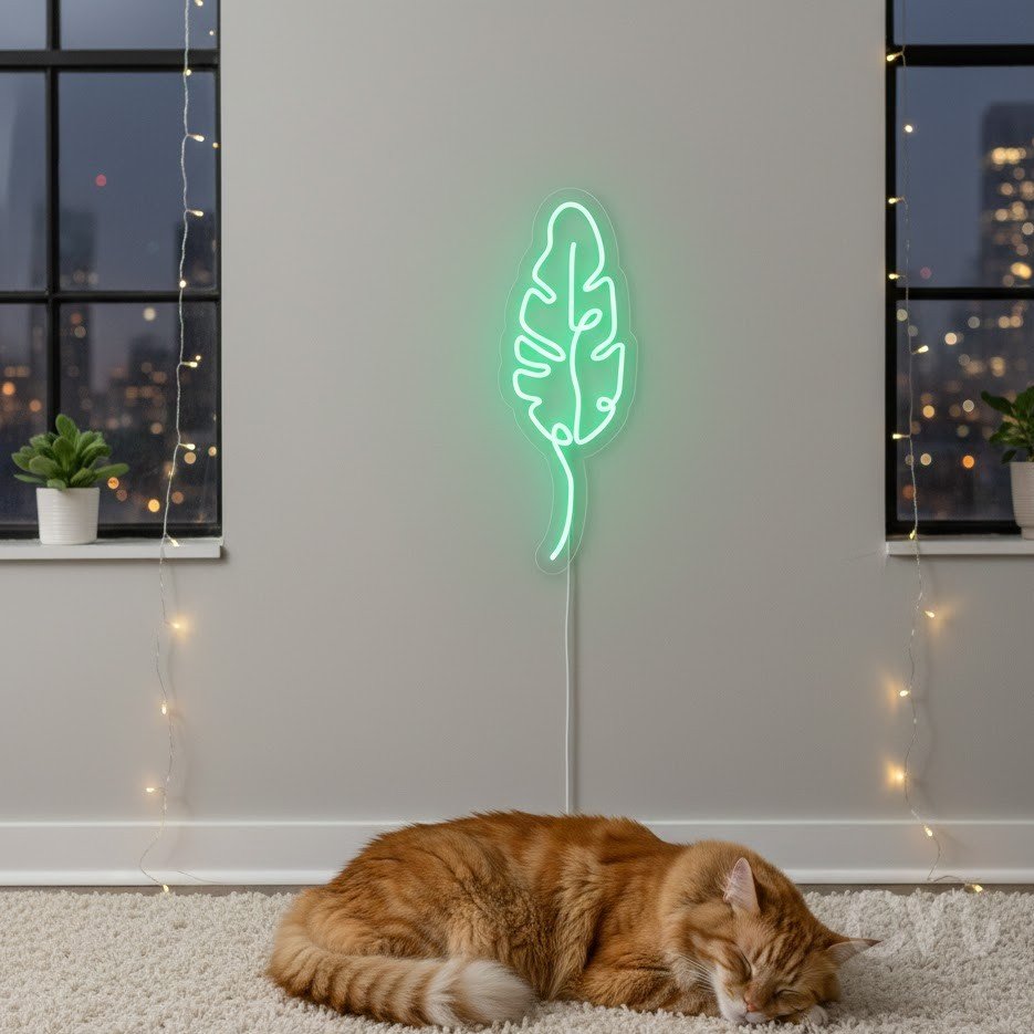 Custom Neon | Leaf Neon Sign | 24x9 Inches | Green Neon Light for Home Decor 2