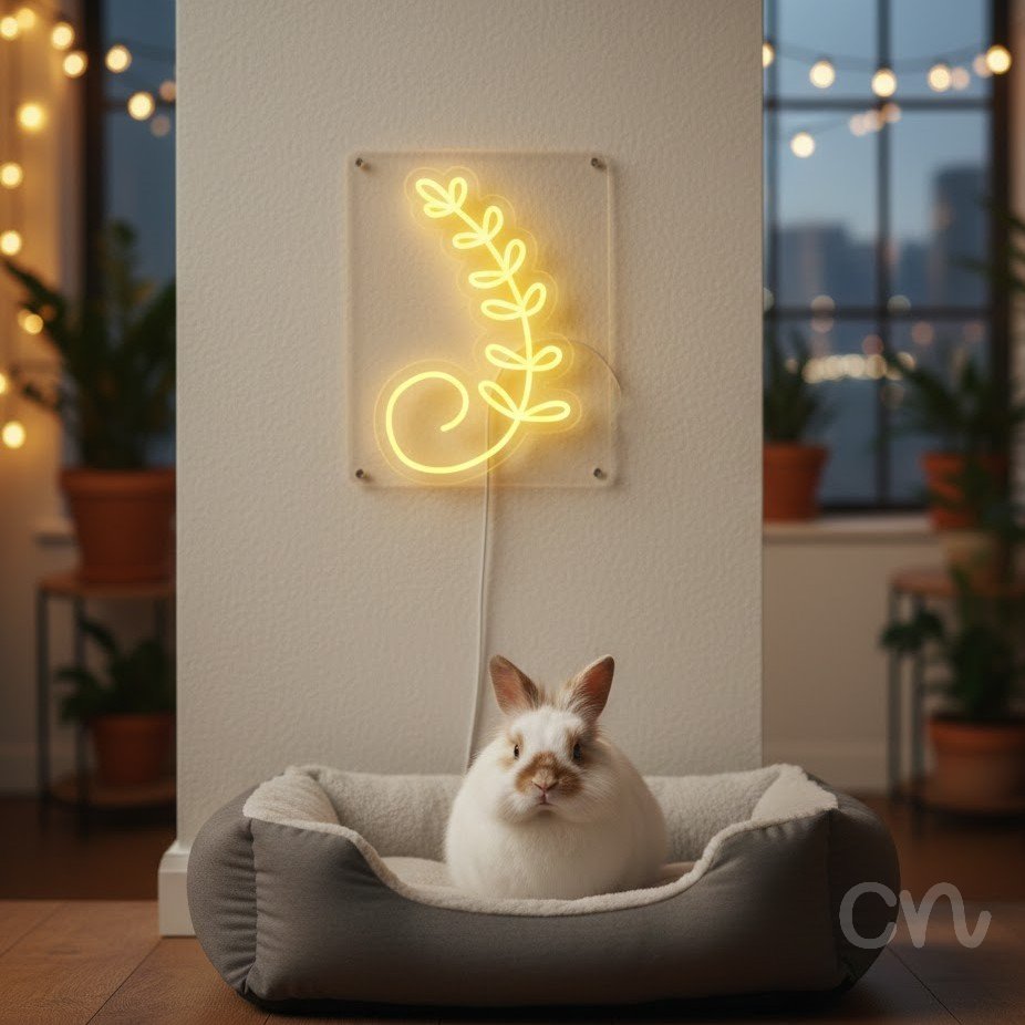 Custom Neon | Leaf Design Neon Sign | 24x16 | Yellow Bright Neon Sign for Home Decor 2