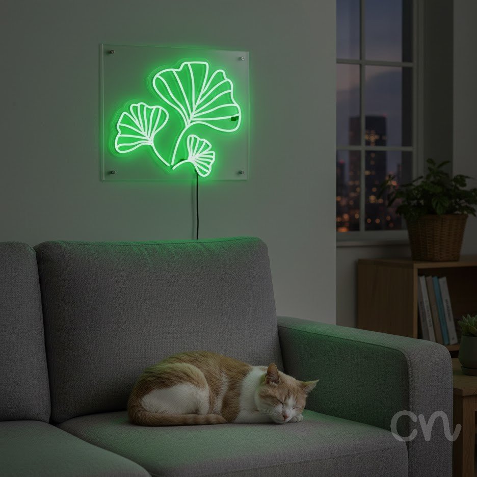 Custom Neon | Leaf Design Neon Sign | 24x27 Inches | Green Neon Sign for Home Decor 2