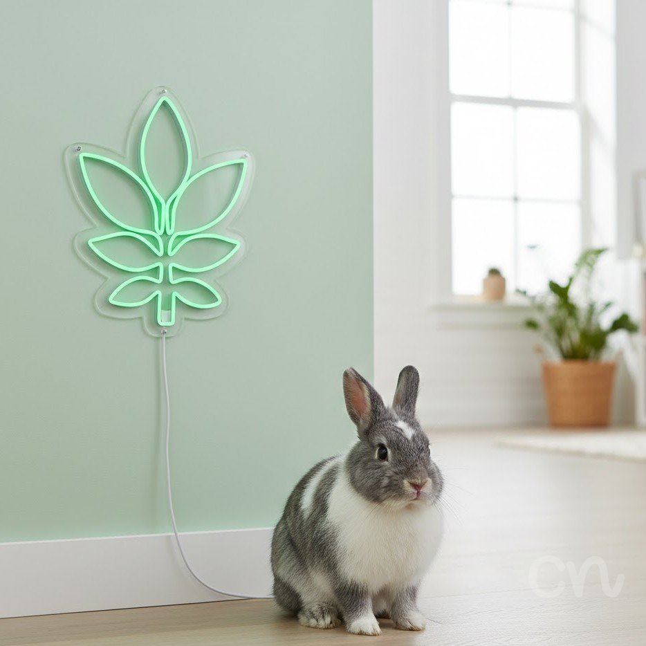 Custom Neon | Leaf Design Neon Sign | 24x24 | Green Illumination for Home Decor 2