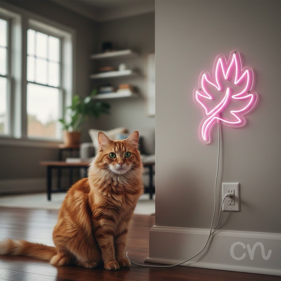 Custom Neon | Leaf Shape Neon Sign | 24x17 Inches | Hot Pink Neon Sign for Decor 2