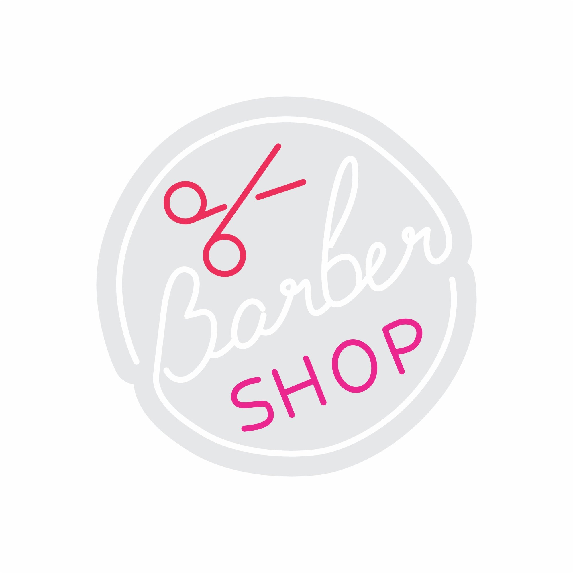 Custom Neon | Barber Shop Neon Sign | 20x20 | White Hot Pink Signs for Barbershops 3