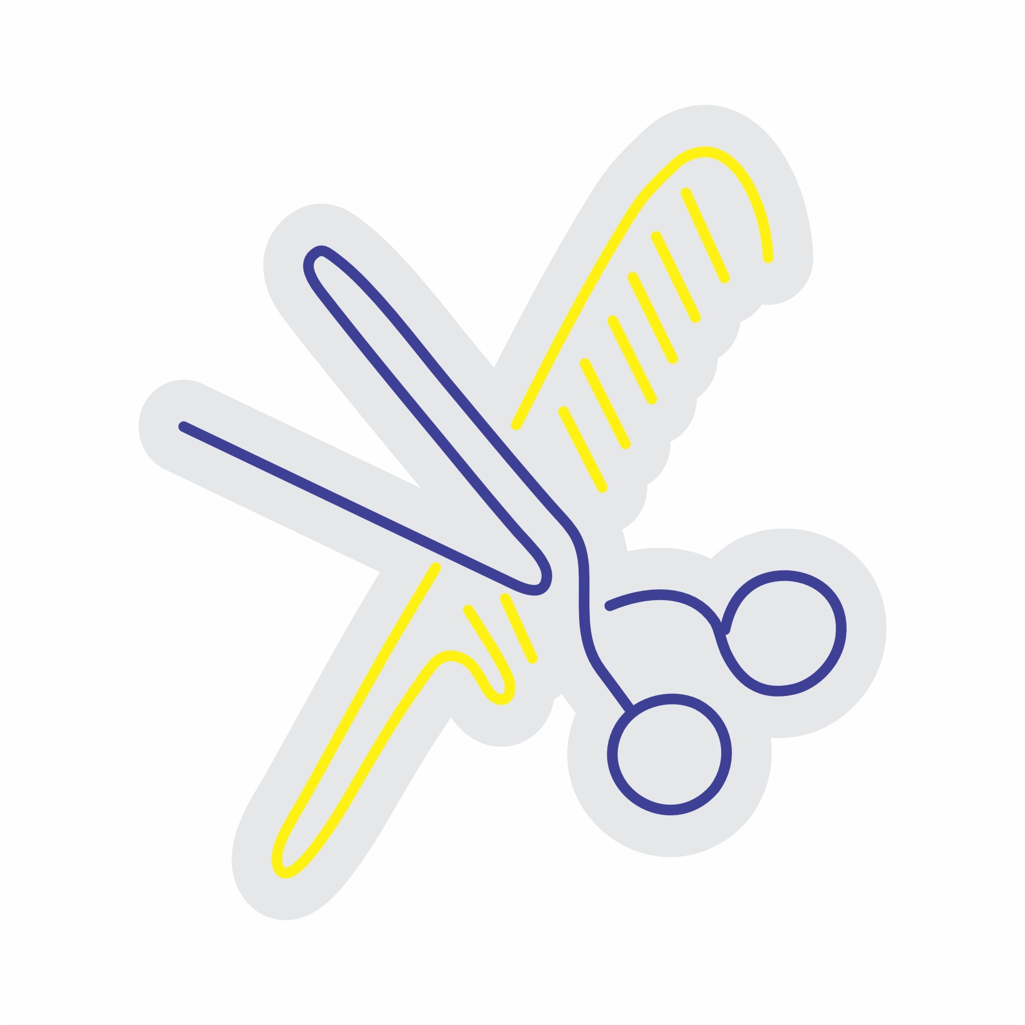 Custom Neon | Scissors and Comb Neon Sign | 24x22 Inches | Blue and Yellow Neon Sign 3