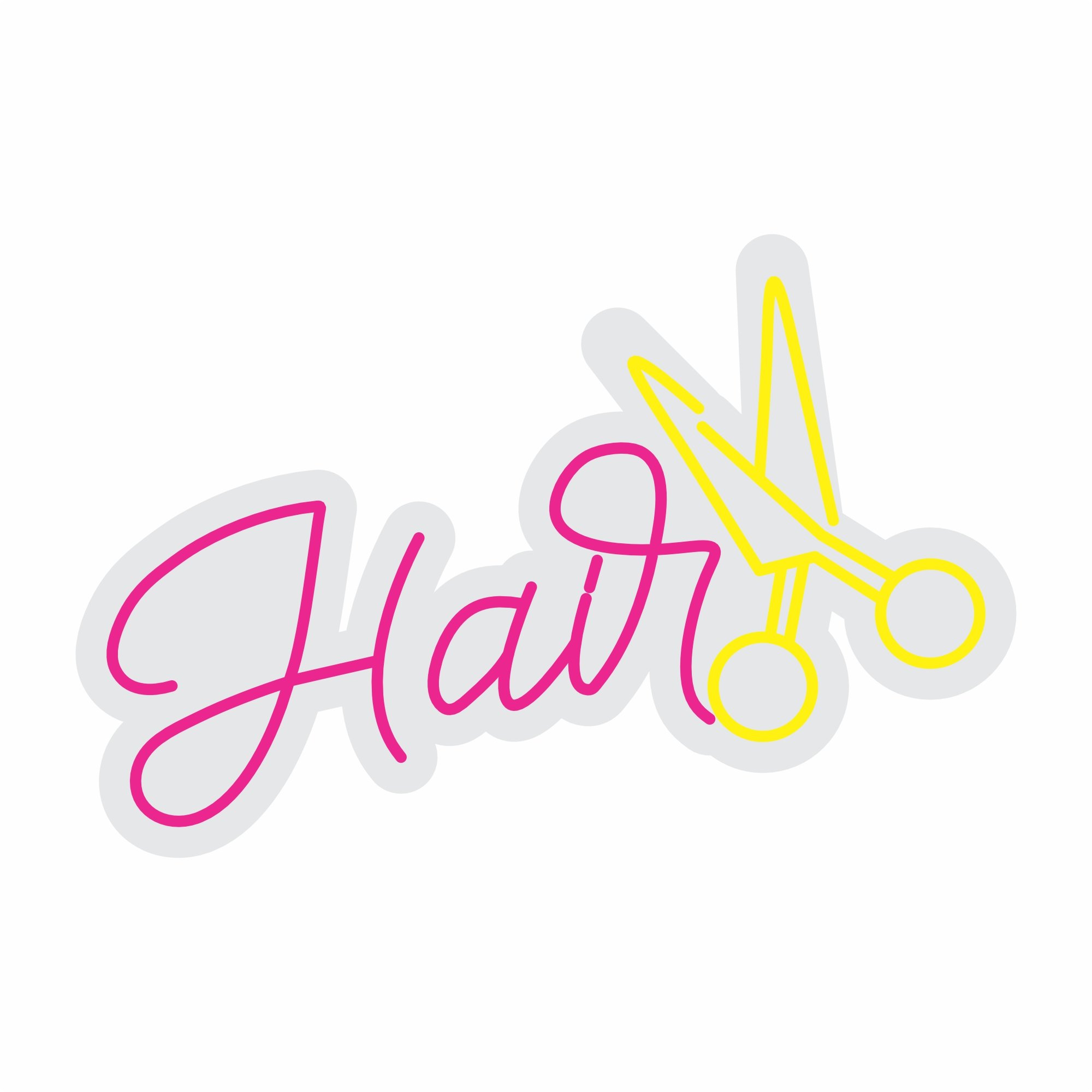 Custom Neon | Hair Neon Sign | 17x26 | Hot Pink Bright Yellow Neon Sign 3