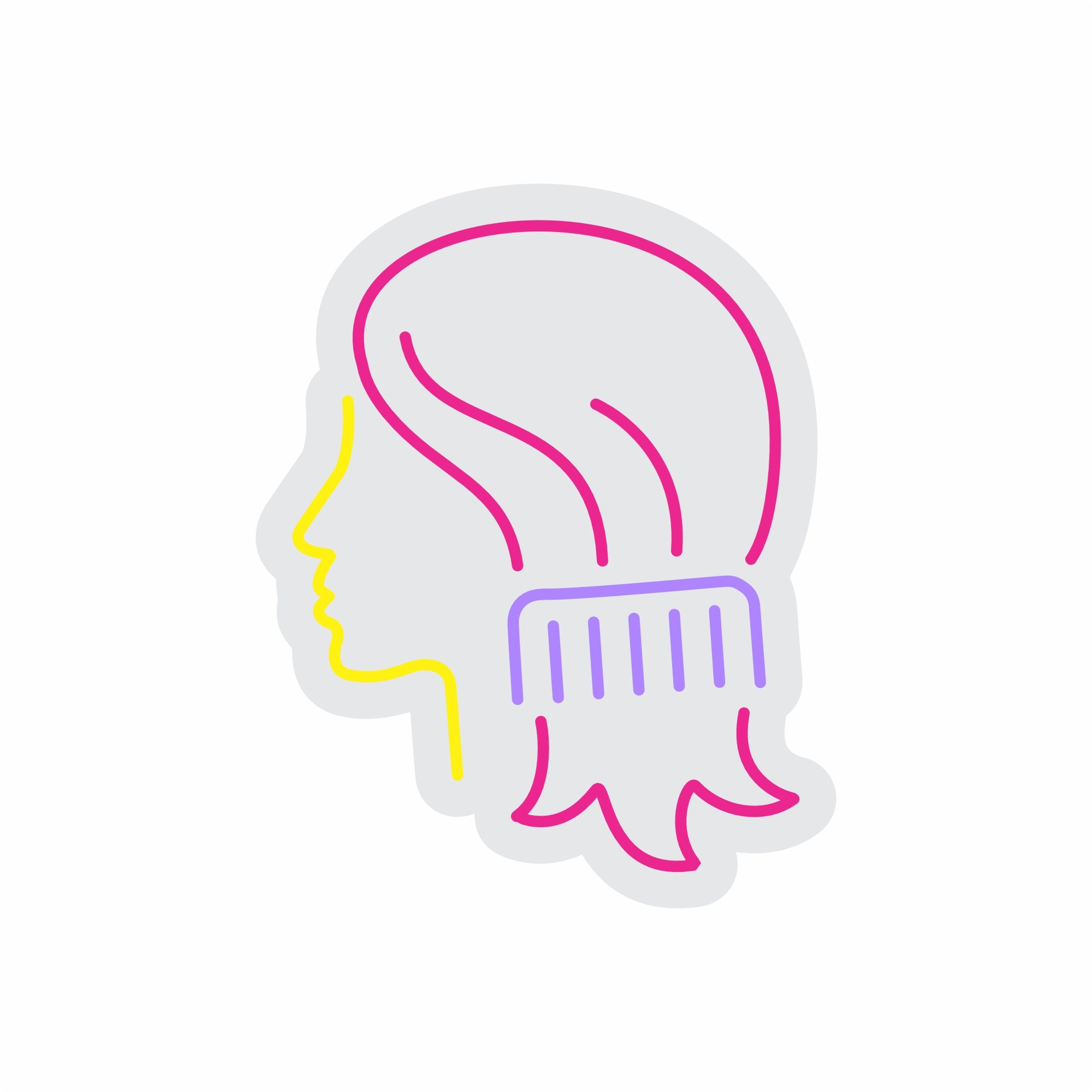 Custom Neon | Hair with Comb Neon Sign | 20x16 | Pink Yellow Purple Lights 3