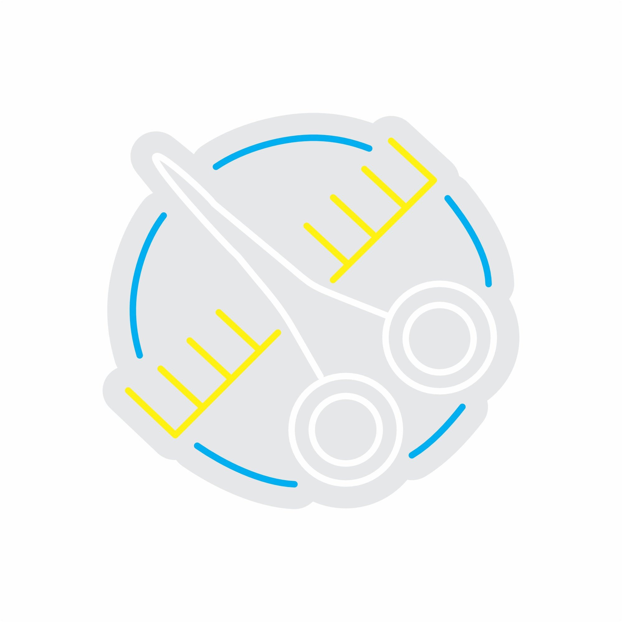 Custom Neon | Scissors and Comb Neon Sign | 19x20 | Yellow and Blue 3