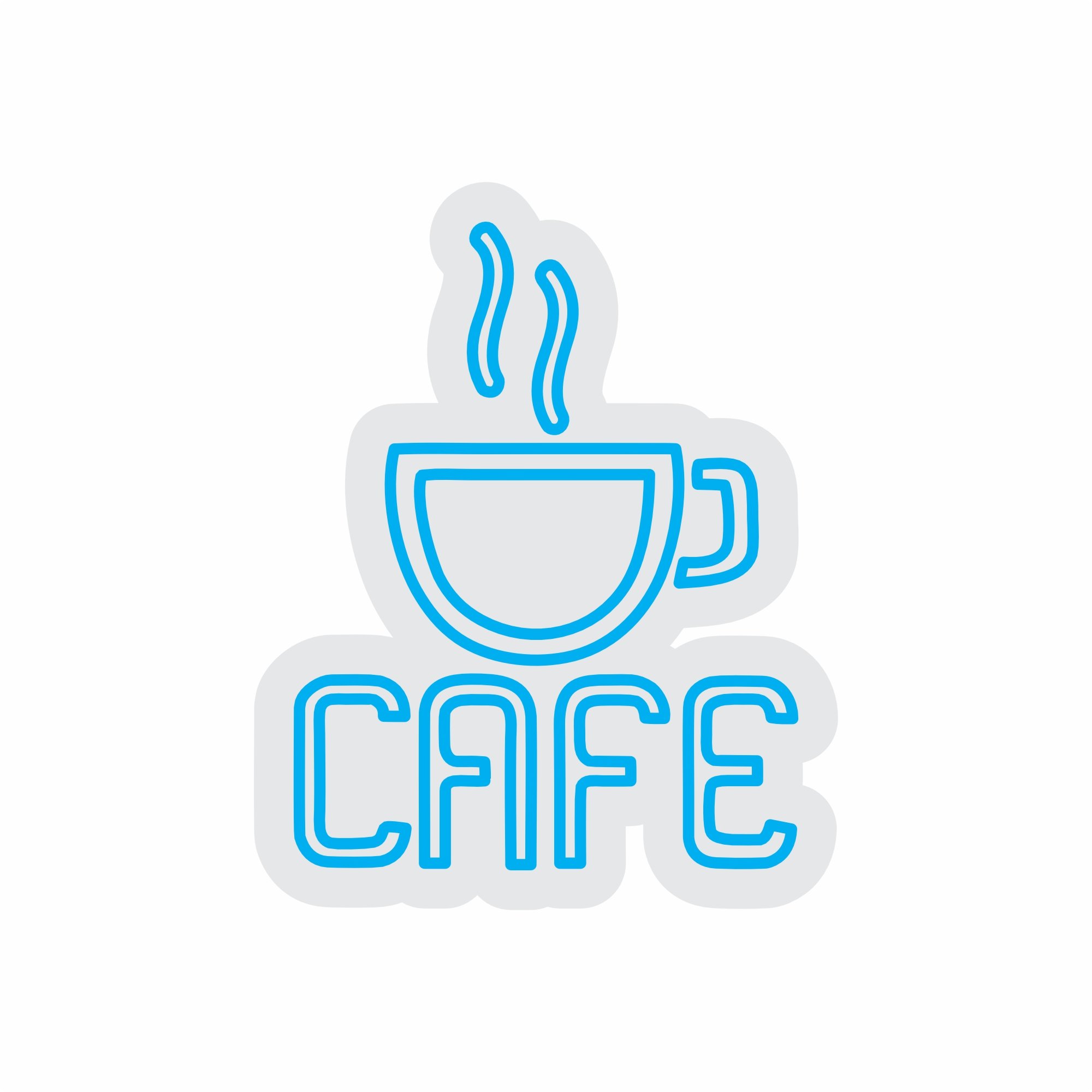 Custom Neon | Cafe Neon Sign | 20x15 | Ice Blue Neon Sign for Home Bar Restaurant Cafe 3