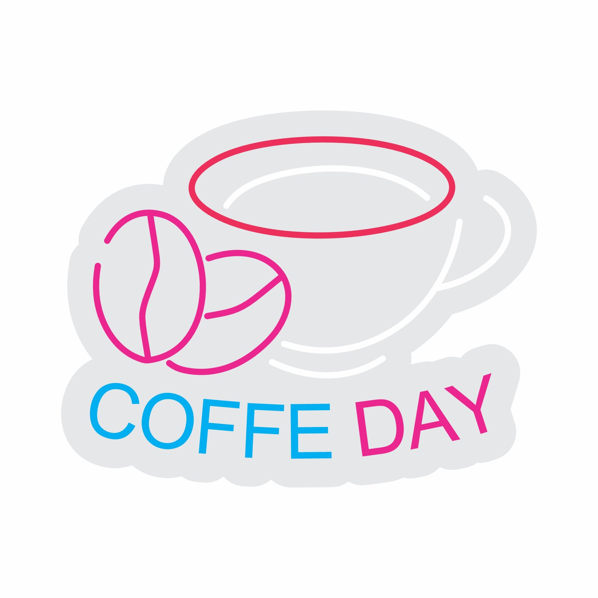Custom Neon | Coffe Day Neon Sign | 19x24 Inches | Hot Pink, Ice Blue Colors 3
