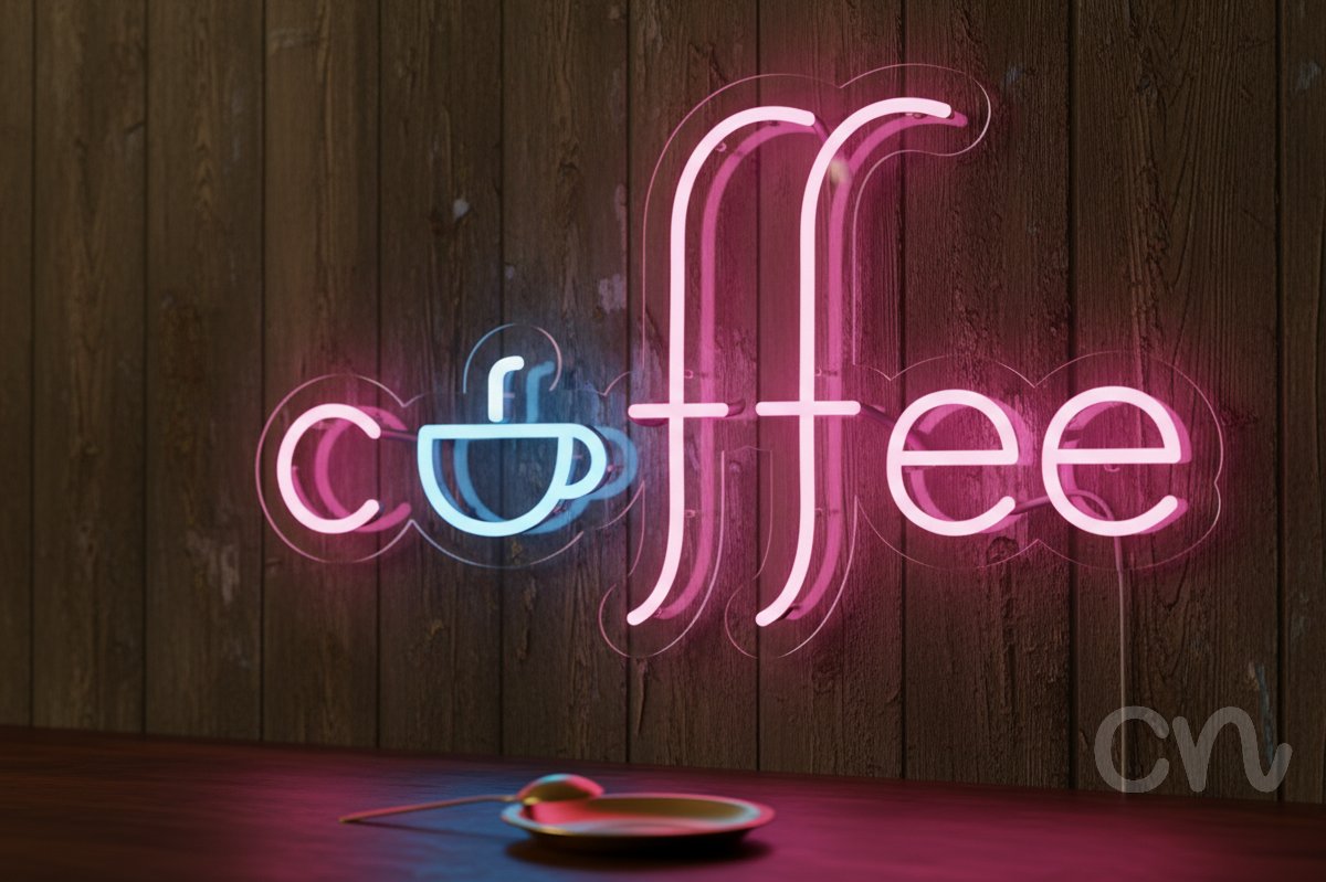 Custom Neon | Coffee Neon Sign | 14x24 | Hot Pink and Ice Blue 2