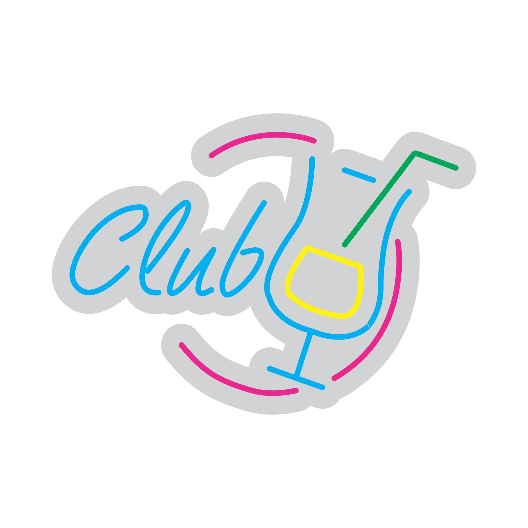 Custom Neon | Club Neon Sign | 17x24 Inches | Ice Blue Hot Pink Yellow Green 3