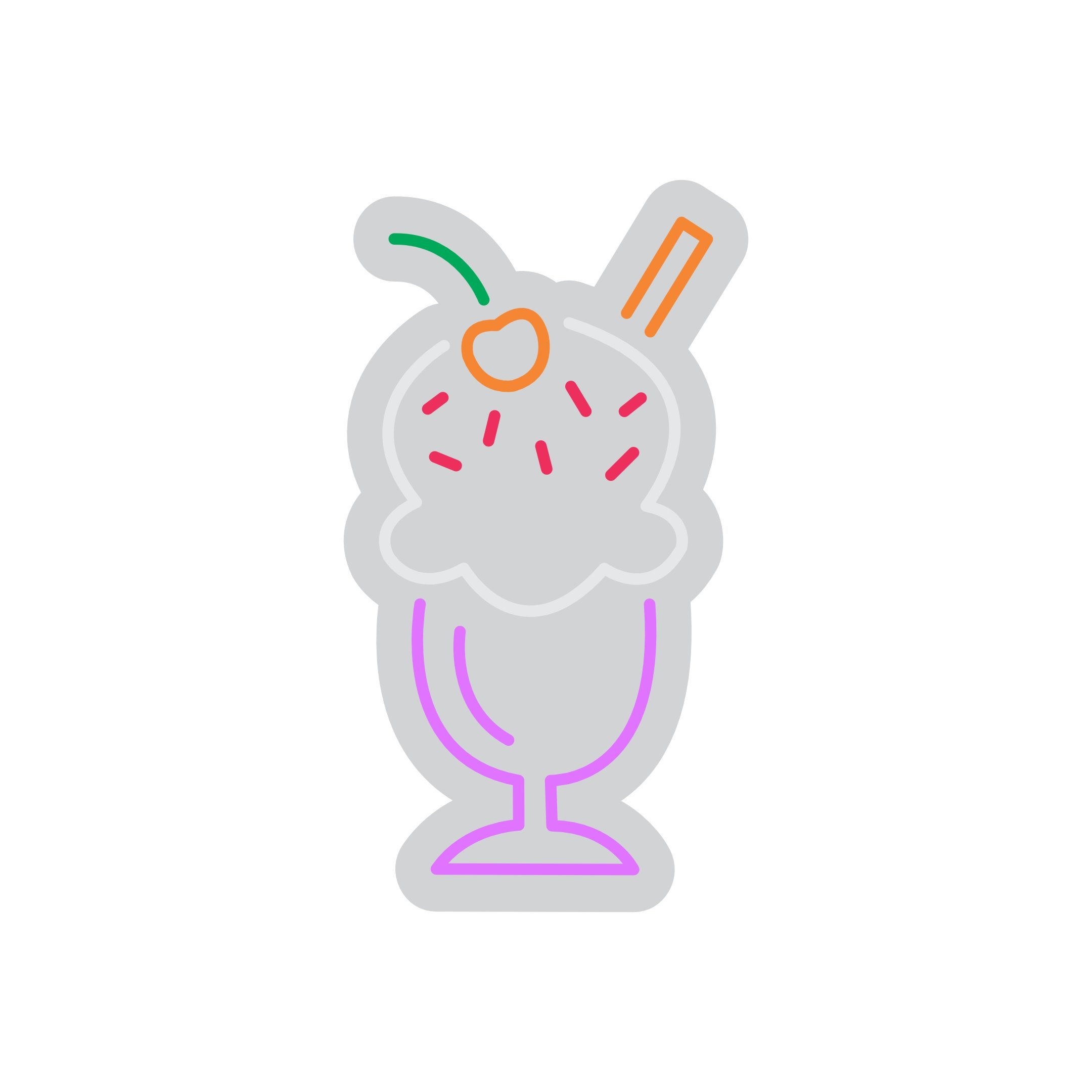 Custom Neon | Ice Cream Sundae Neon Sign | 20x11 | Purple Pink Orange Green 3