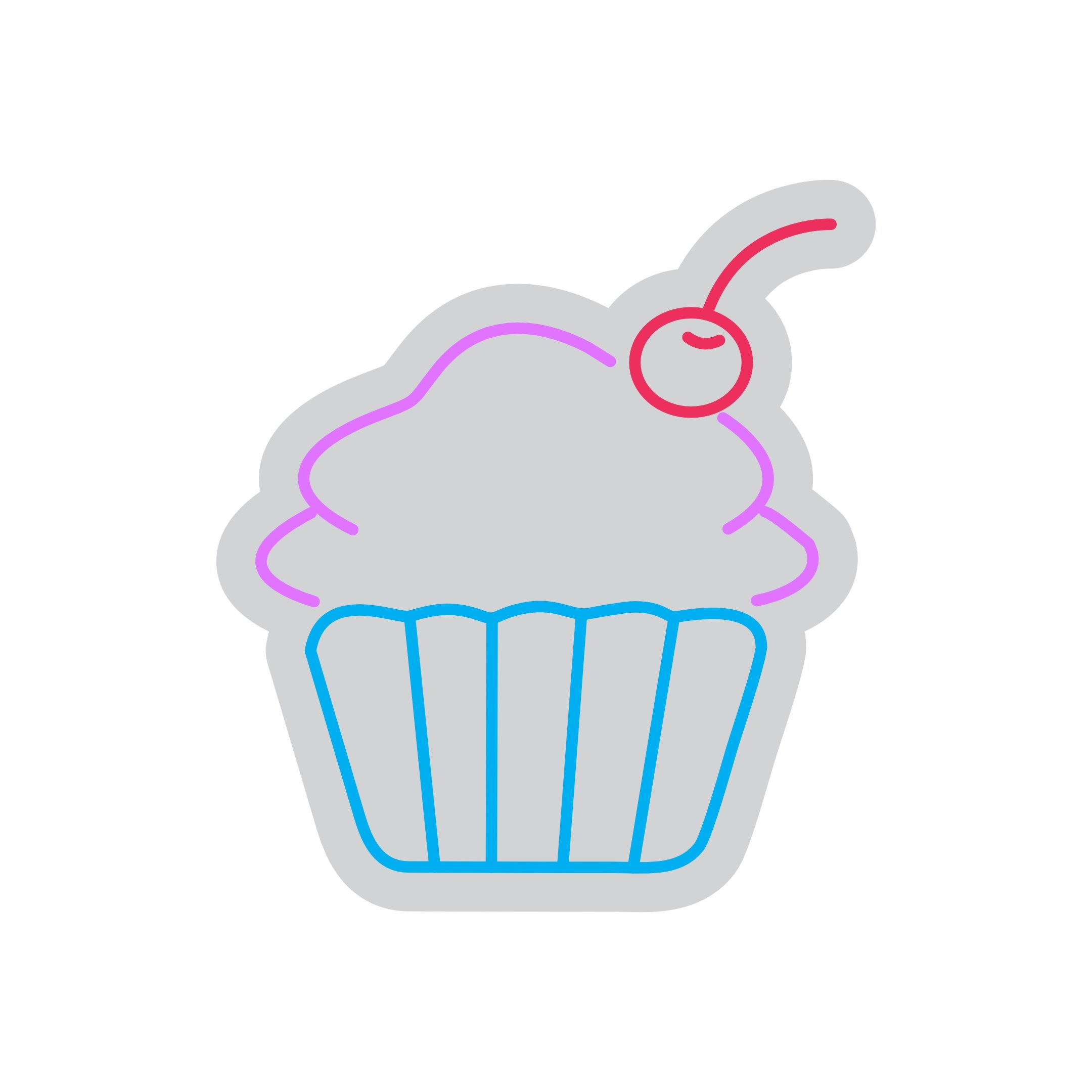 Custom Neon | Cupcake with Cherry Neon Sign | 20x18 | Pink Purple Blue 3