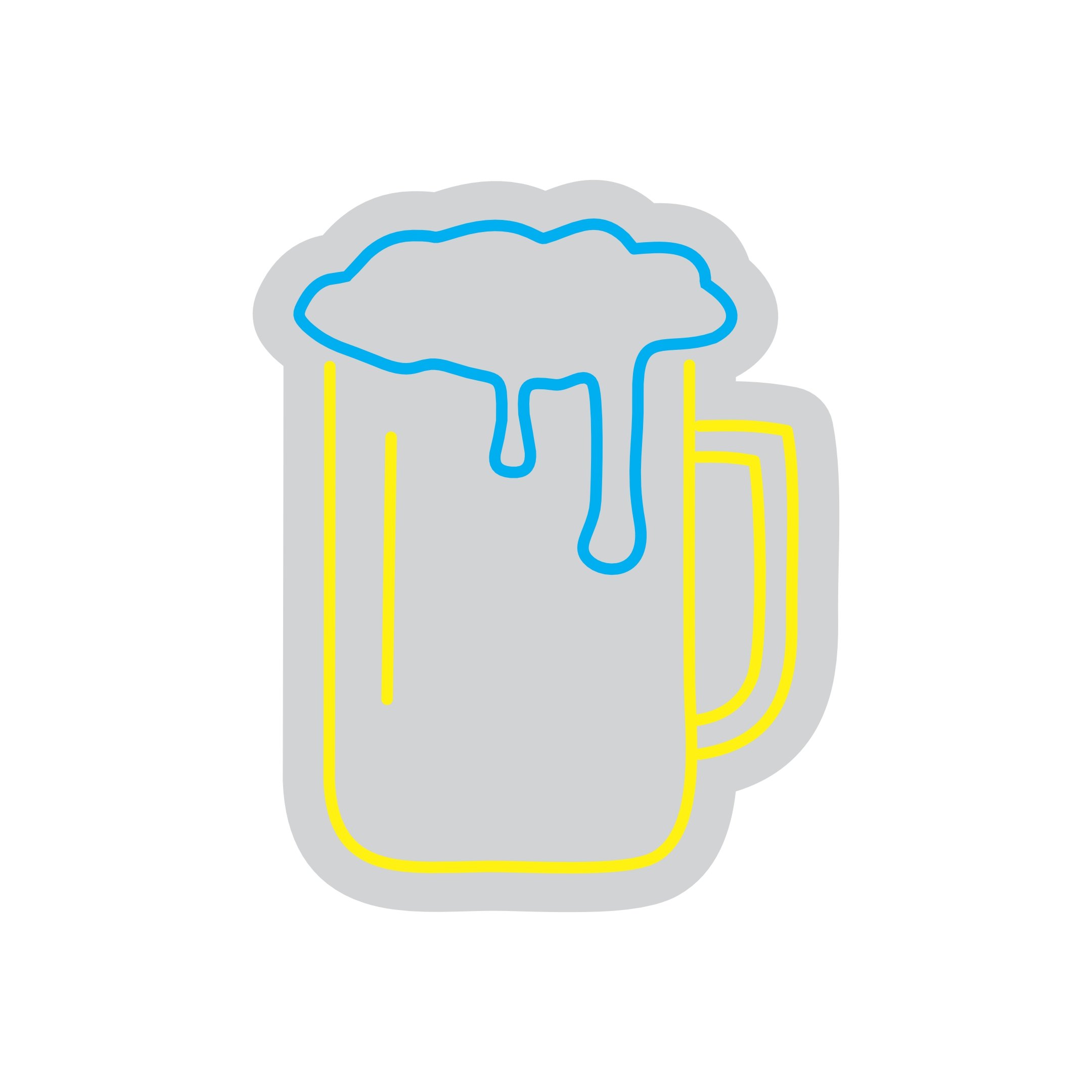 Custom Neon | Beer Mug Neon Sign | 20x16 Inches | Ice Blue and Yellow Neon Sign 3