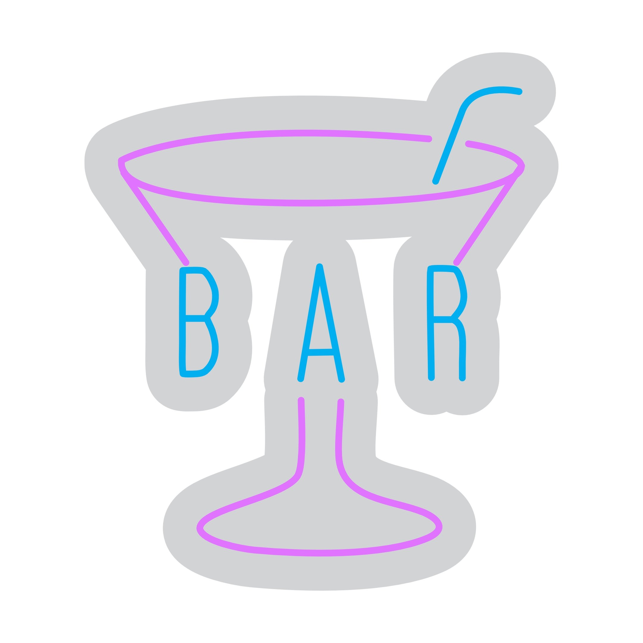 Custom Neon | Bar Neon Sign | 25x22 | Ice Blue and Pink Neon Lights for Home Bar Decor 3