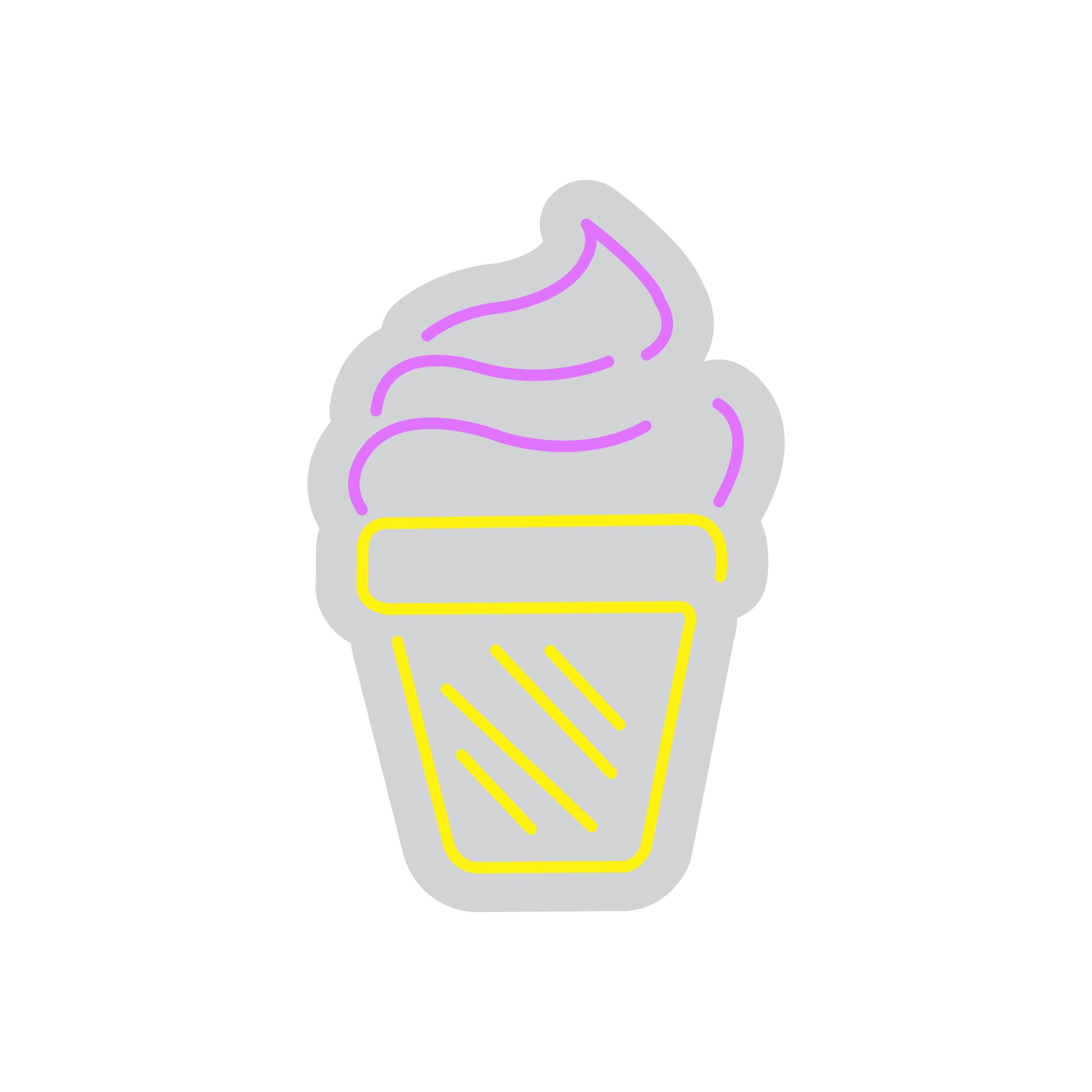 Custom Neon | Ice Cream Cone Neon Sign | 20x13 | Soft Pink Bright Yellow Bright 3