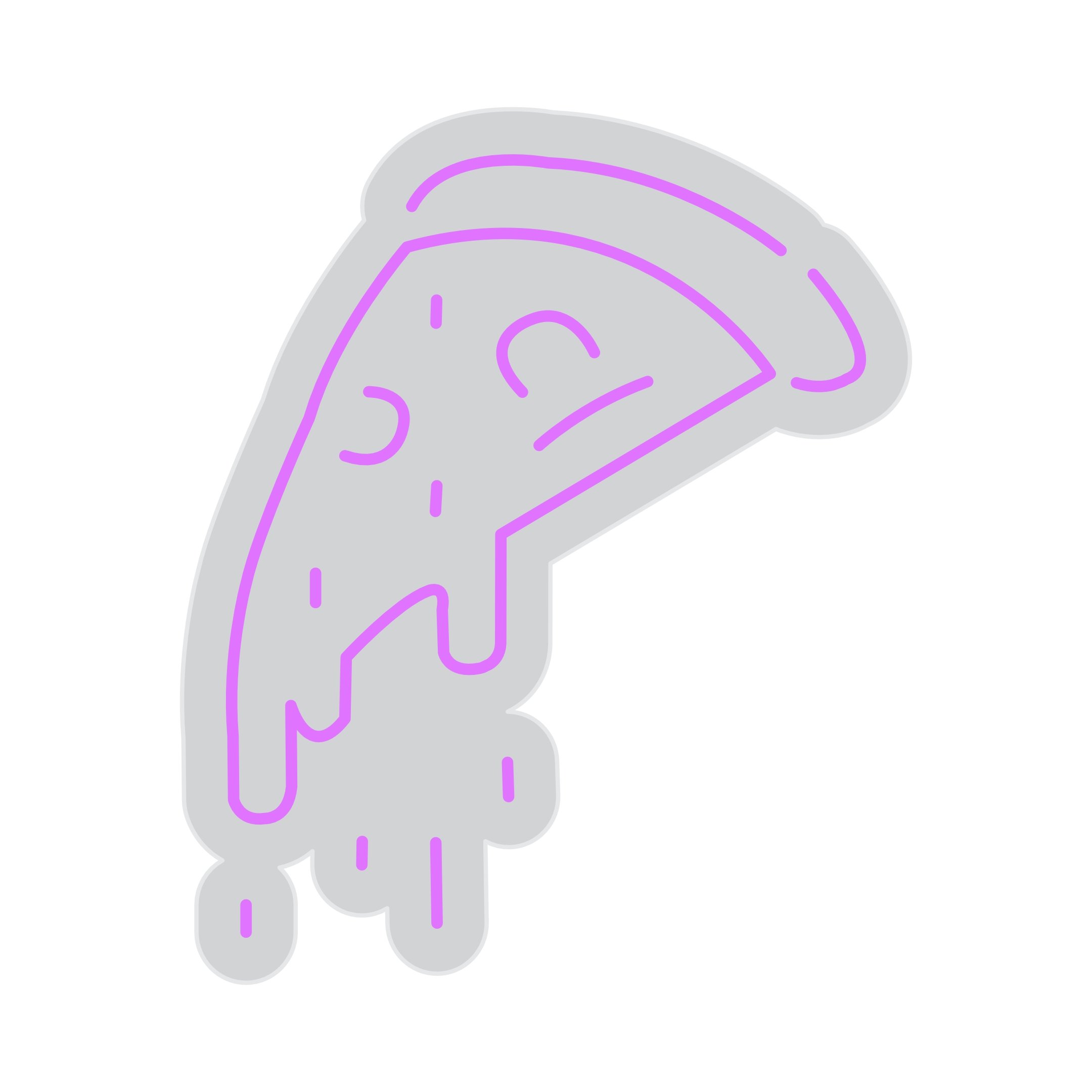 Custom Neon | Pizza Slice Neon Sign | 24x20 | Pink Light Decor for Kitchen and Bars 3