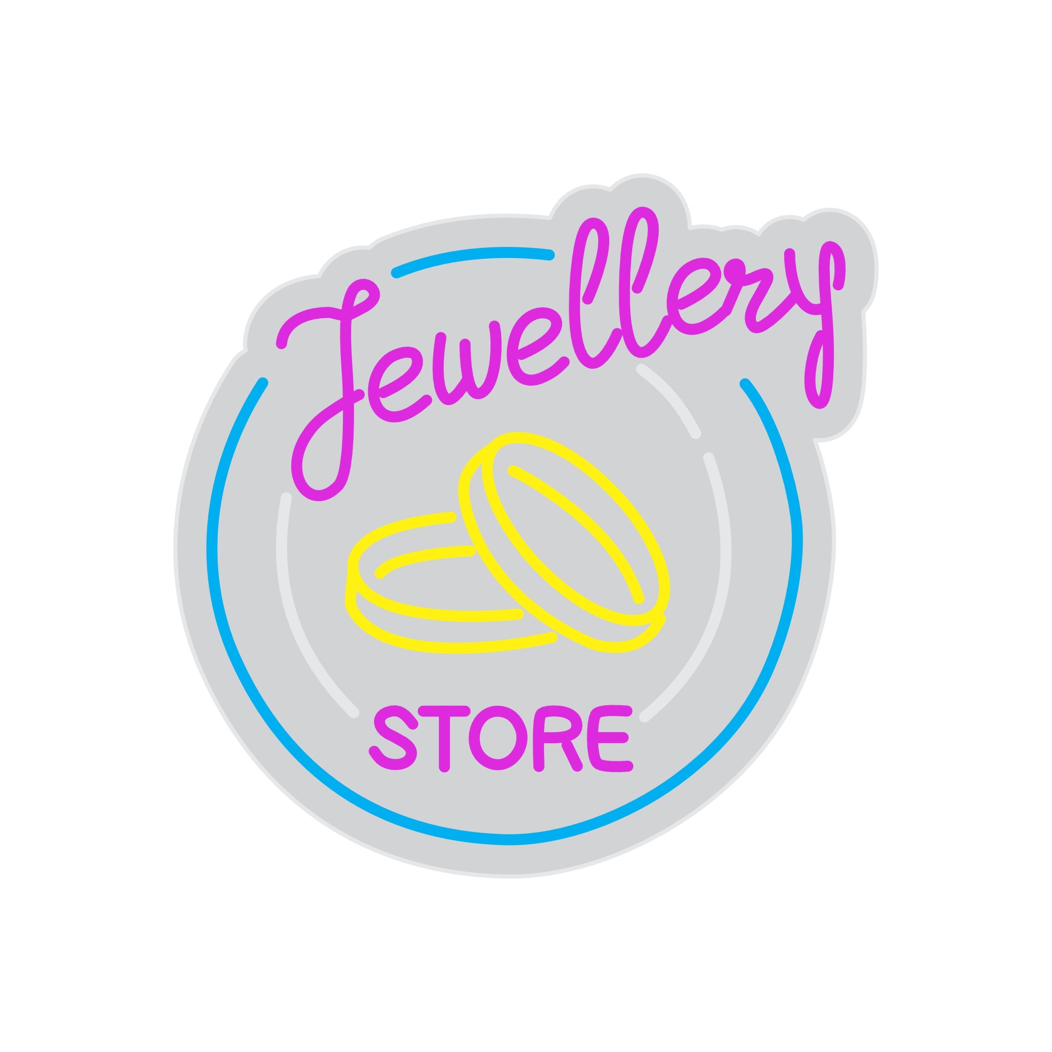 Custom Neon | Jewellery Store Neon Sign | 20x20 | Purple Yellow Blue Neon Sign 3