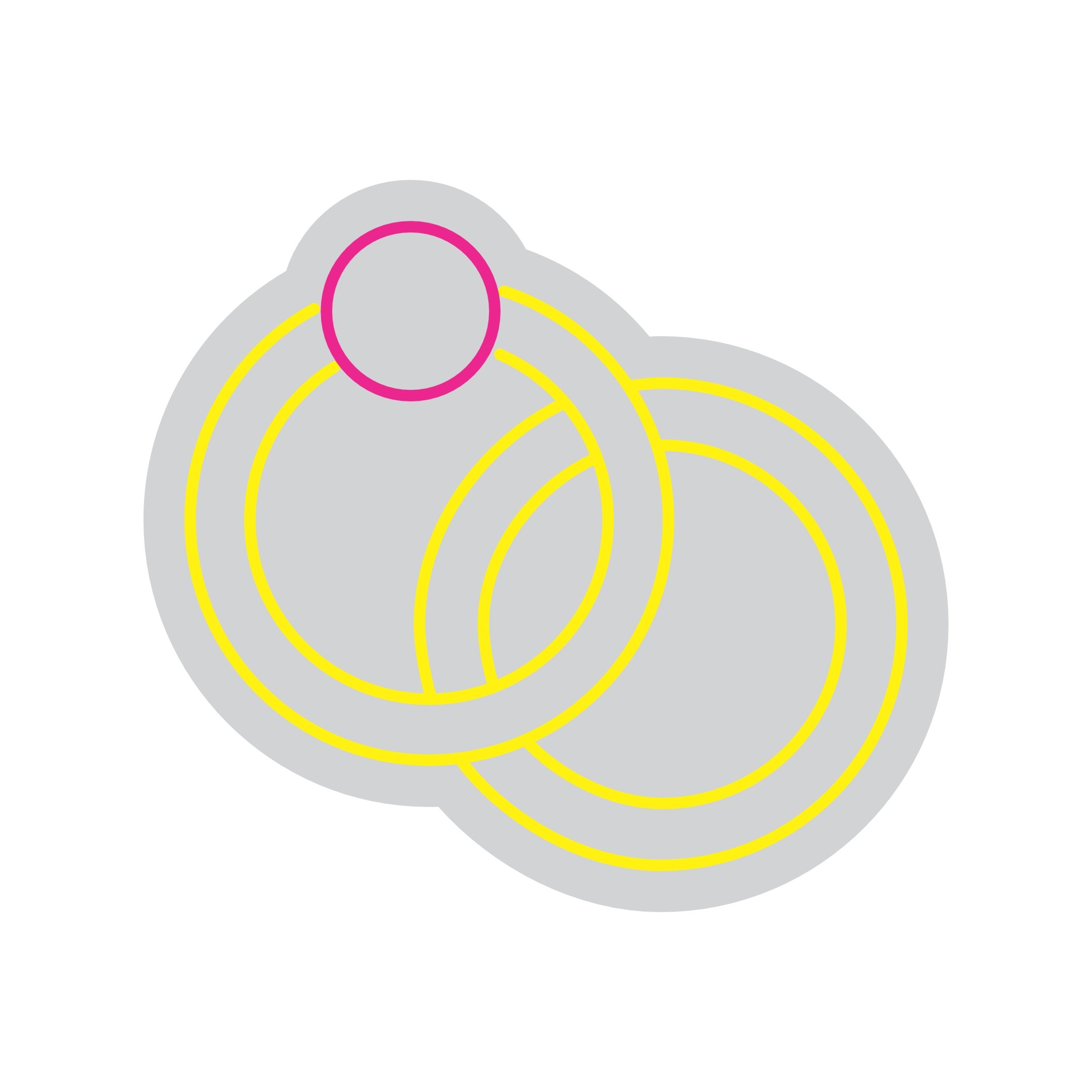 Custom Neon | Interlocking Rings Neon Sign | 20x22 Inches | Yellow and Hot Pink 3