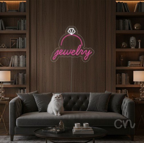 Custom Neon | Jewelry Neon Sign | 20x24 | Hot Pink Neon Sign for Unique Home Decor 2