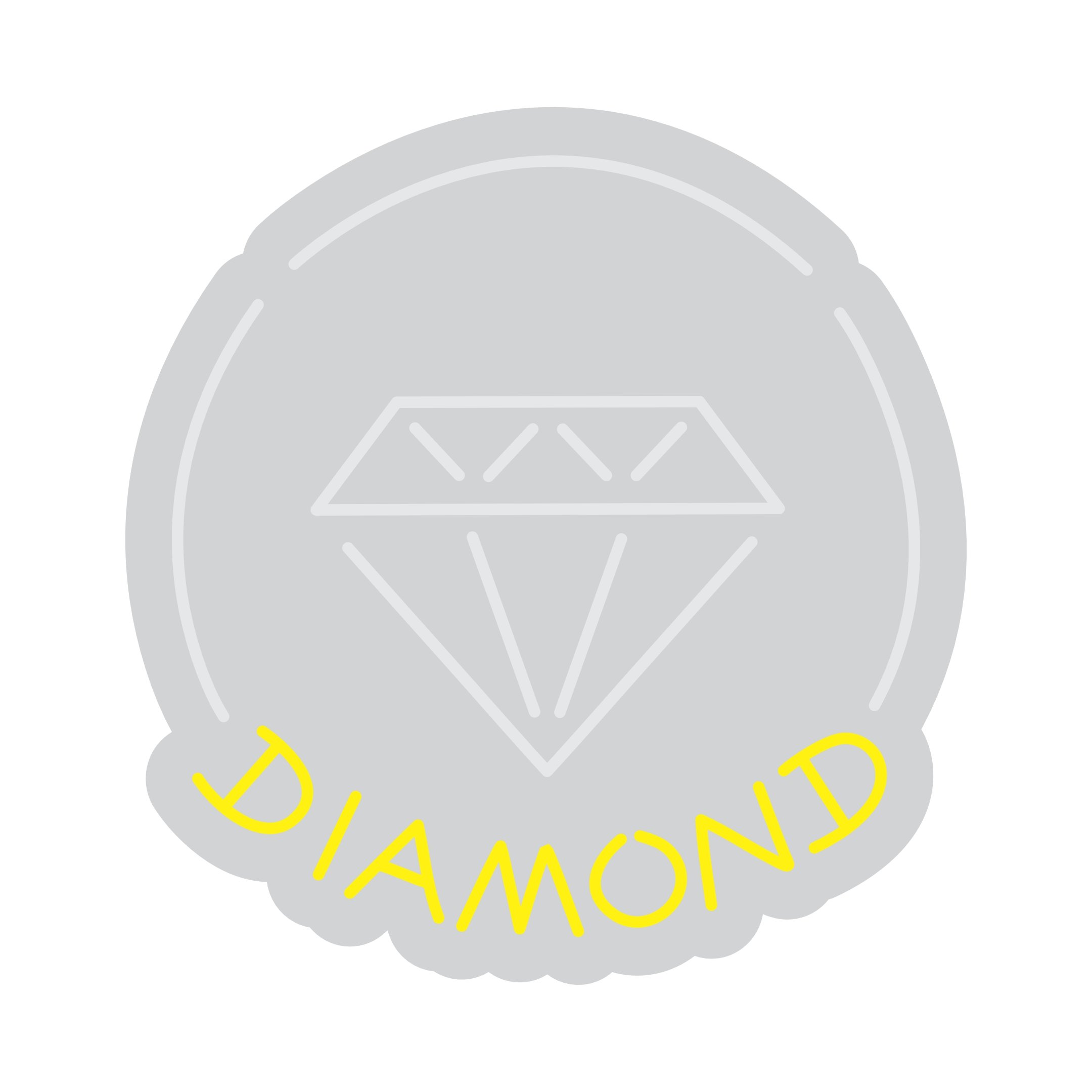 Custom Neon | Diamond Neon Sign | 24x23 | Yellow Neon Light for Home Bar Decor 3