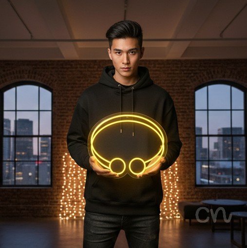 Custom Neon | Goggles Design Neon Sign | 19x22 | Yellow Neon Sign for Home Bar Decor 2