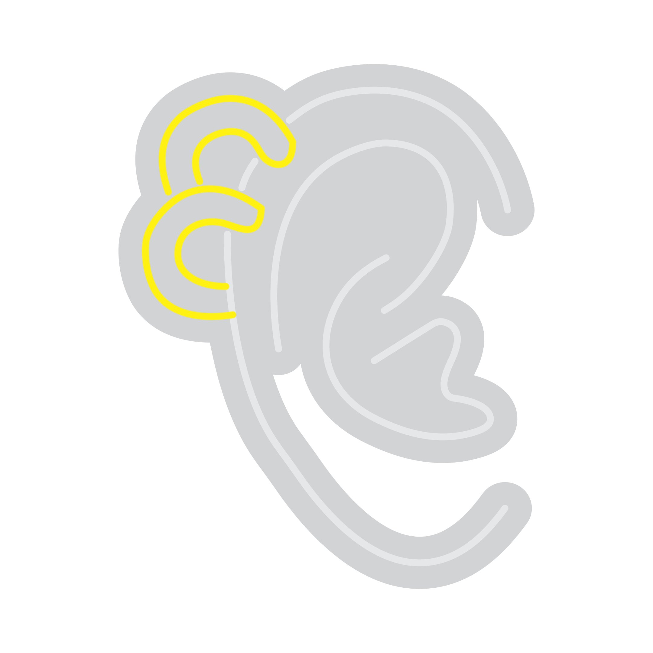 Custom Neon | Ear Design Neon Sign | 24x19 Inches | Yellow Neon Sign for Decor 3