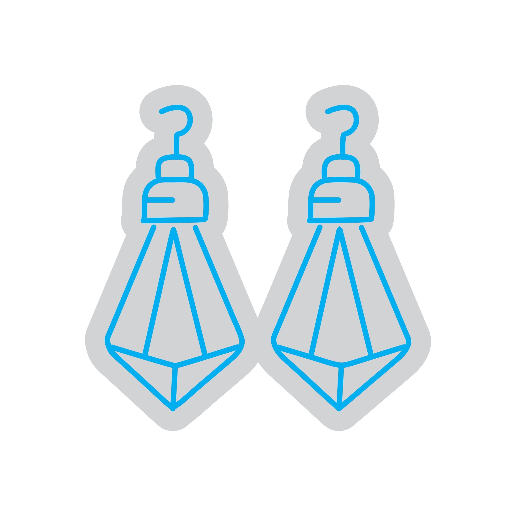 Custom Neon | Pair of Earrings Neon Sign | 20x20 | Ice Blue 3