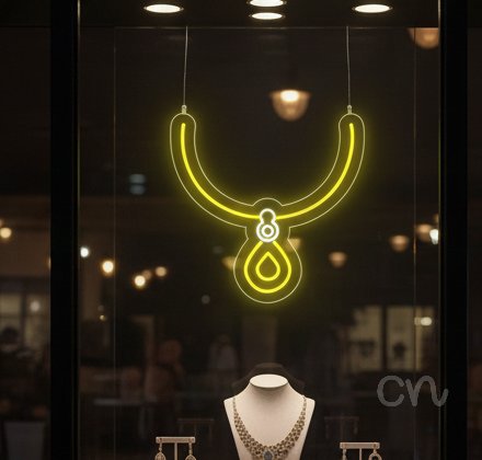 Custom Neon | Necklace Design Neon Sign | 23x23 | Yellow | Customizable Home Decor 2