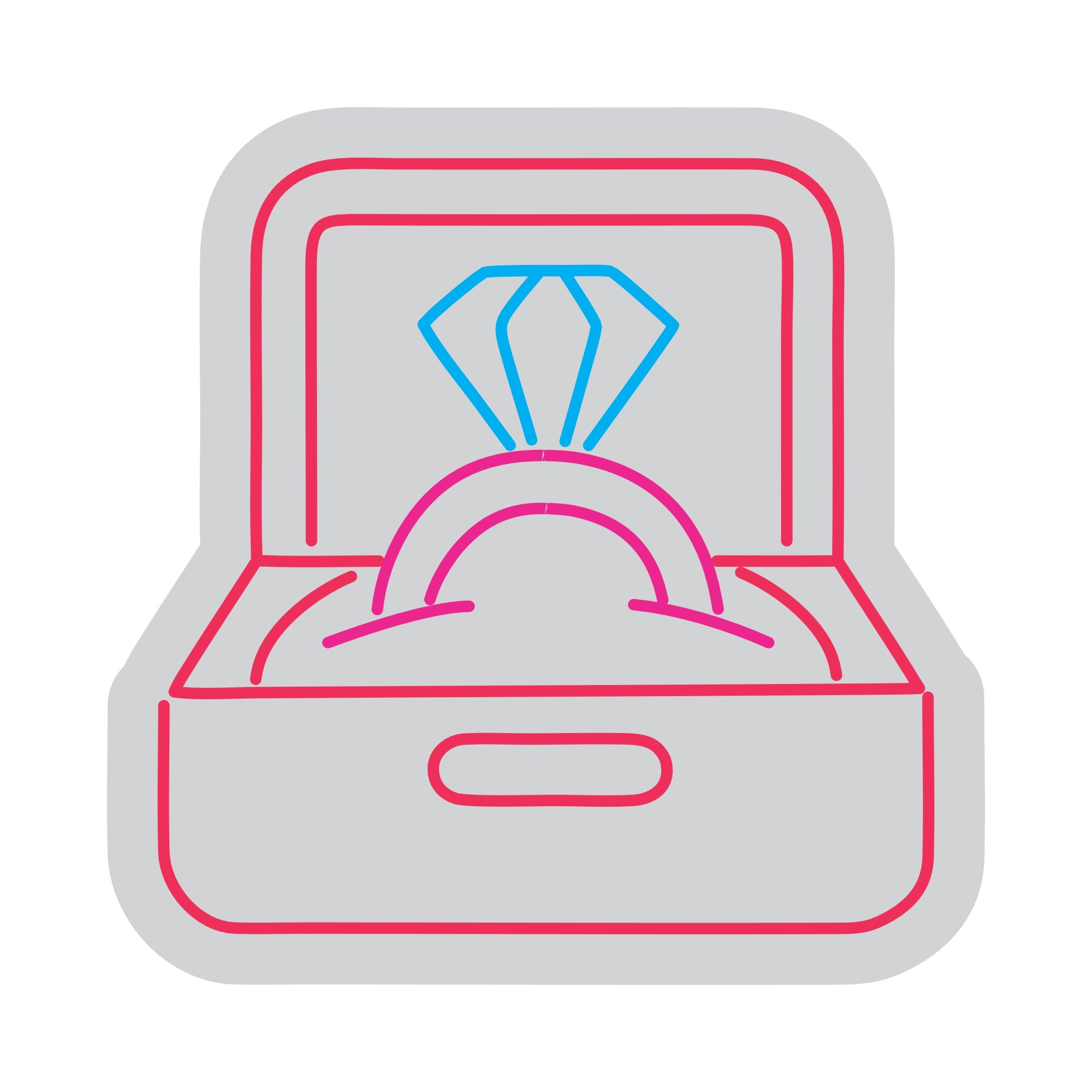 Custom Neon | Ring Box Neon Sign | 24x24 | Pink Blue Neon Sign for Romantic Decor 3