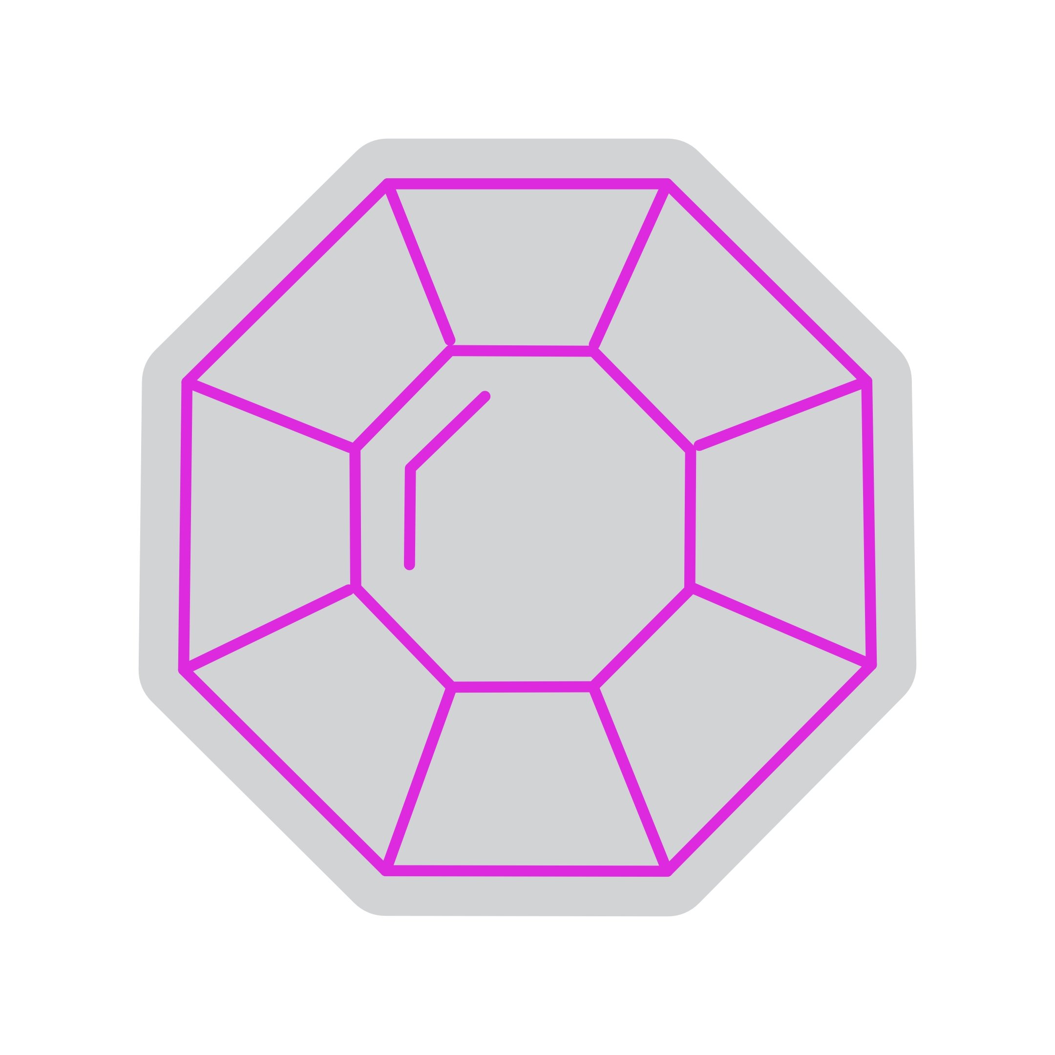 Custom Neon | Gem Shape Neon Sign | 22x22 | Hot Pink 3