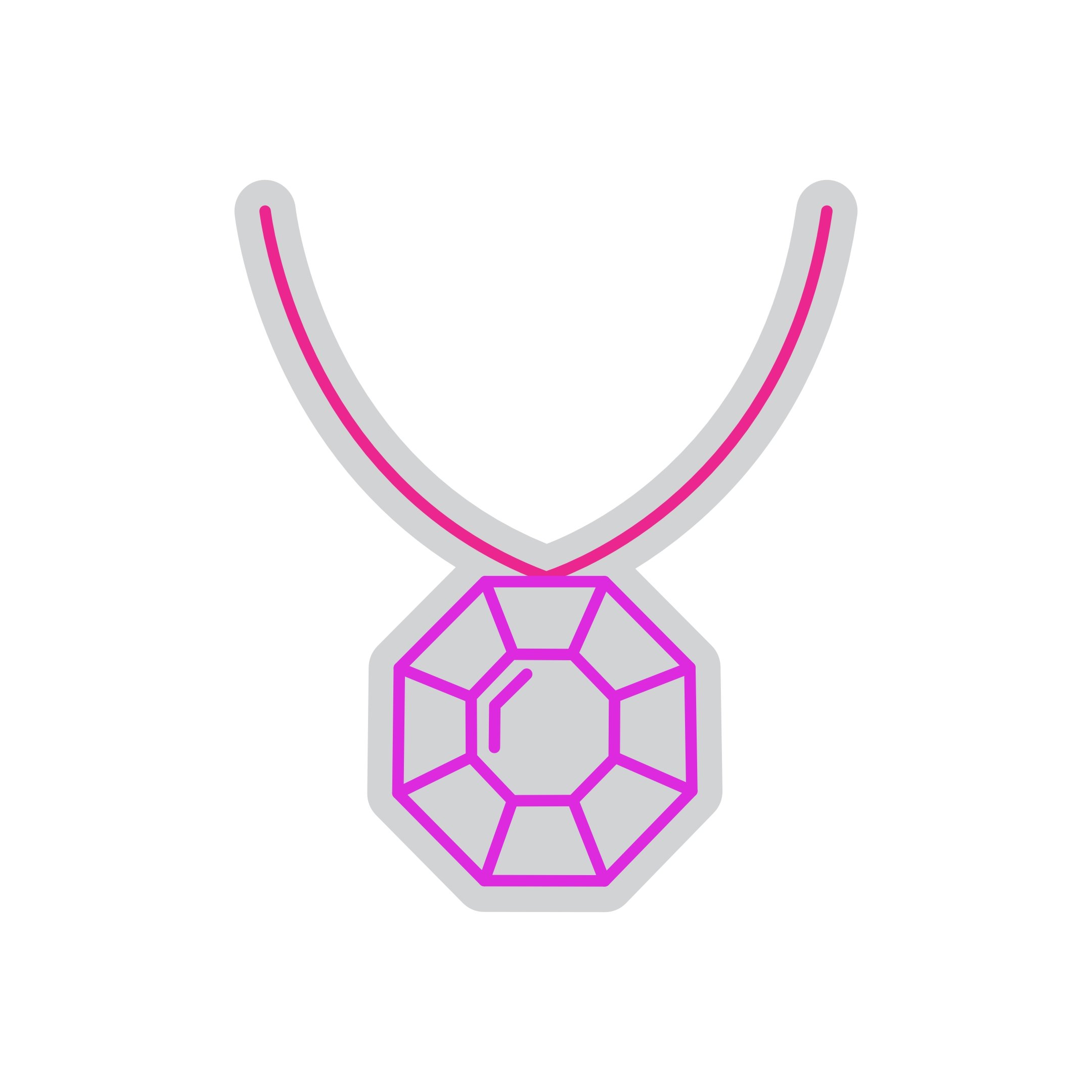 Custom Neon | Necklace with Gemstone Neon Sign | 20x17 Inches | Hot Pink 3