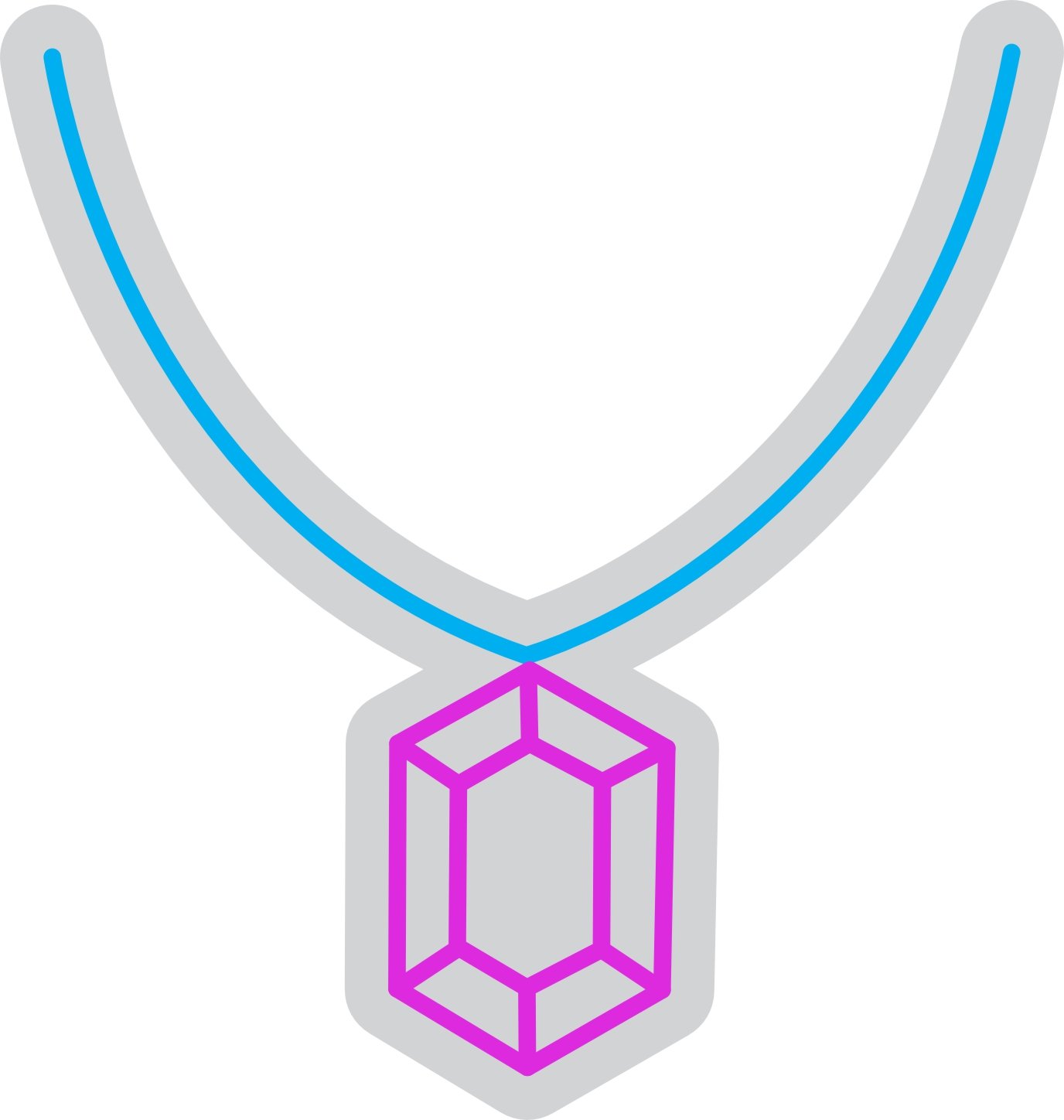 Custom Neon | Necklace with Pendant Neon Sign | 20x19 | Ice Blue and Hot Pink 3