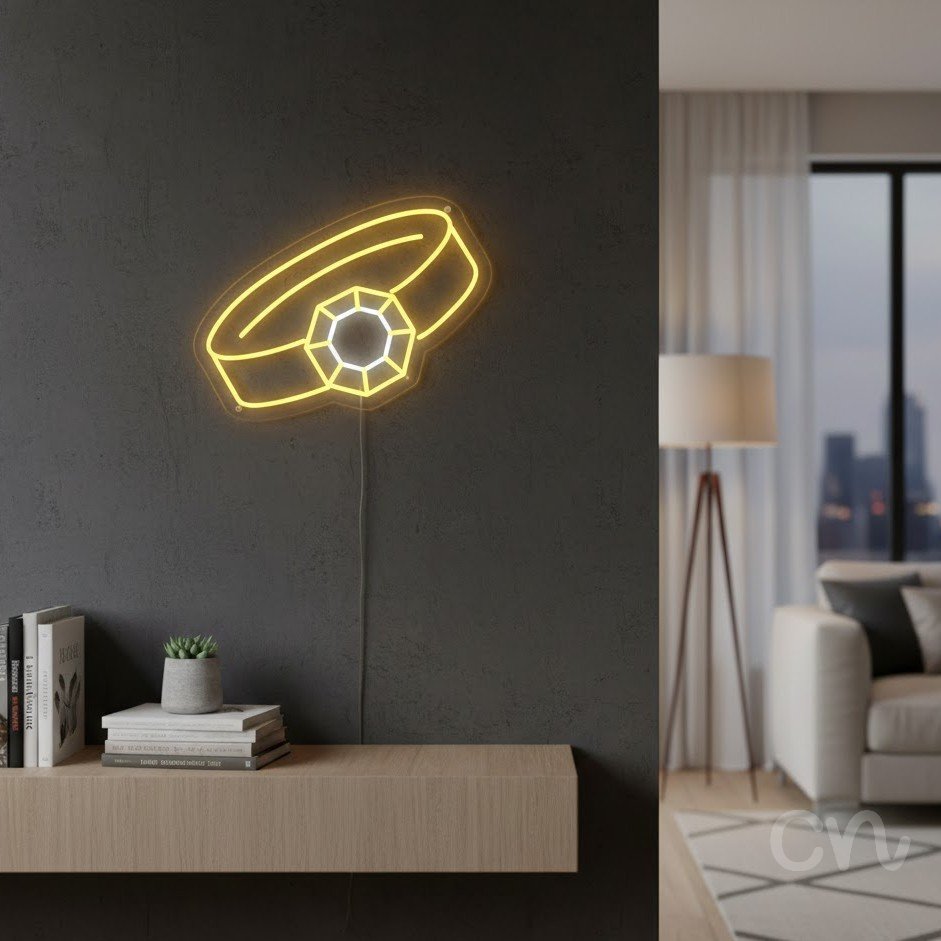 Custom Neon | Ring Design Neon Sign | 17x22 | Yellow | Perfect for Home Decor 2
