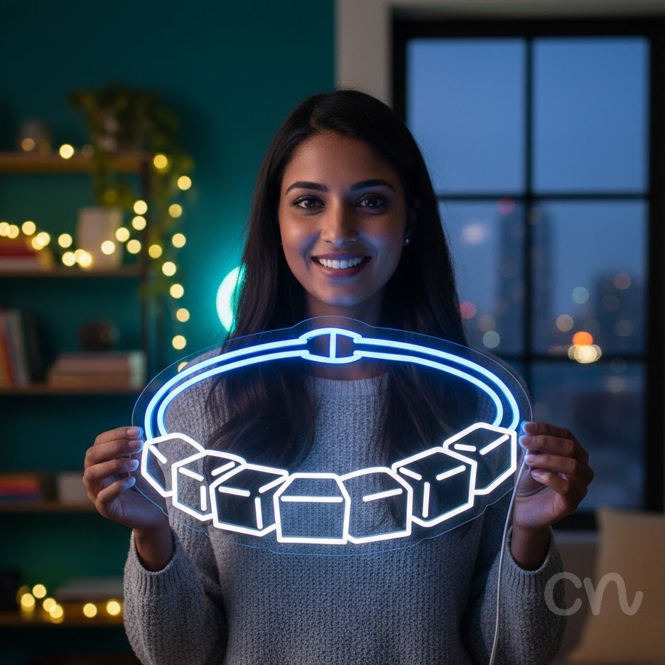 Custom Neon | Bracelet Design Neon Sign | 16x26 | Ice Blue