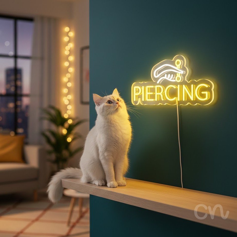 Custom Neon | Piercing Neon Sign | 11x22 | Yellow Neon Sign for Rooms and Bars 2