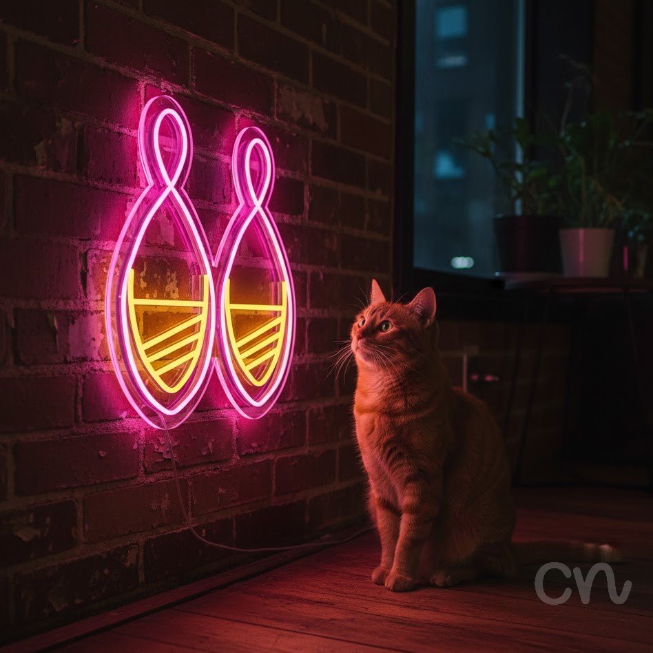 Custom Neon | Earrings Design Neon Sign | 22x20 | Hot Pink and Yellow 2