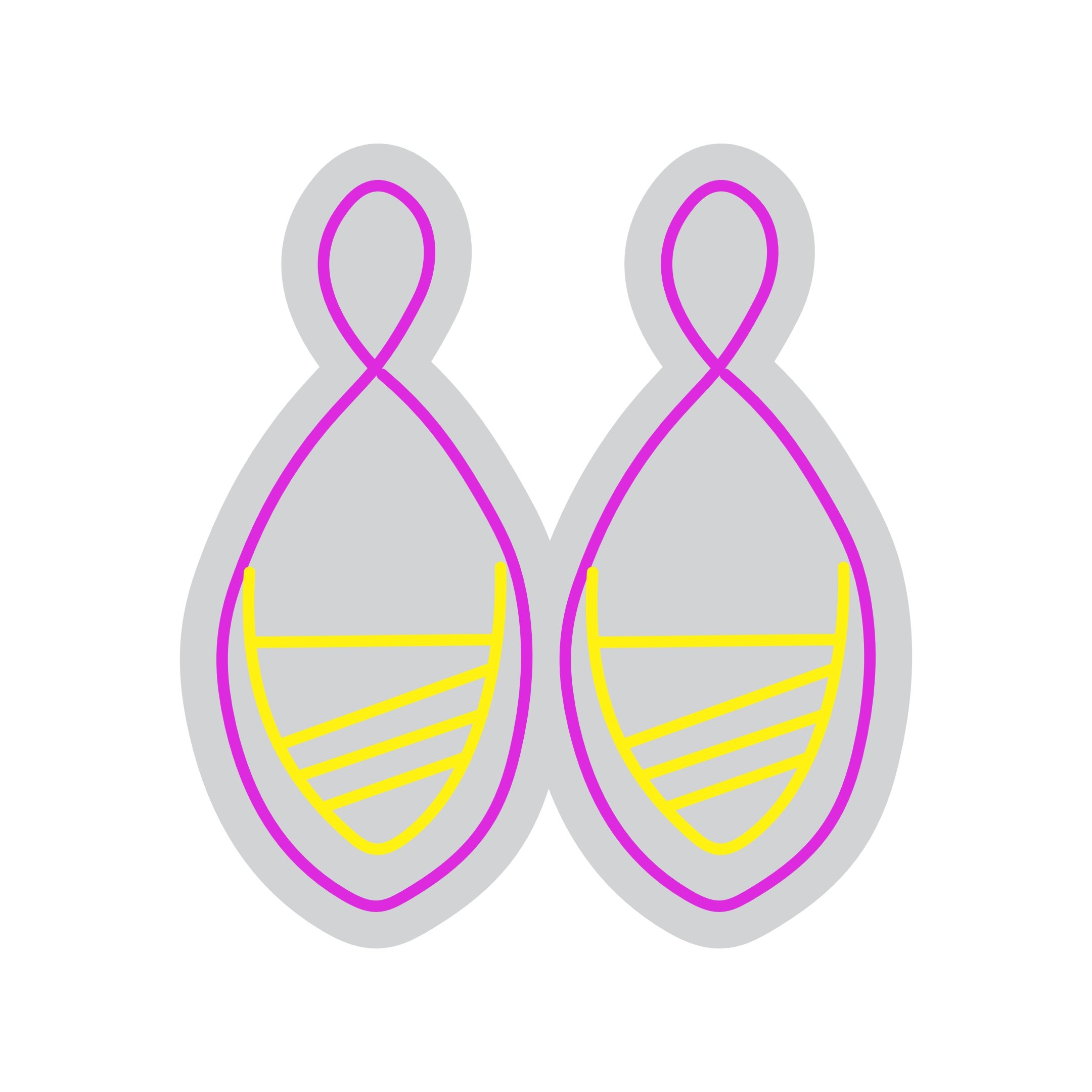 Custom Neon | Earrings Design Neon Sign | 22x20 | Hot Pink and Yellow 3
