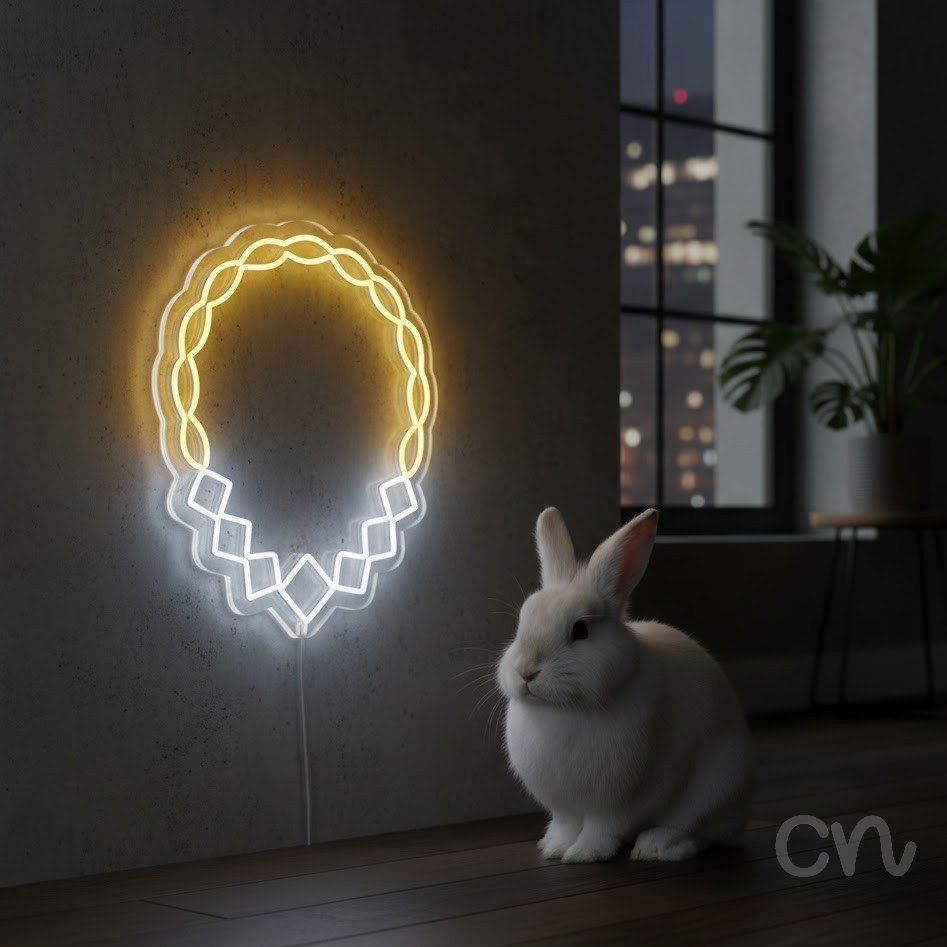 Custom Neon | Necklace Design Neon Sign | 24x19 Inches | Yellow Bright Light 2