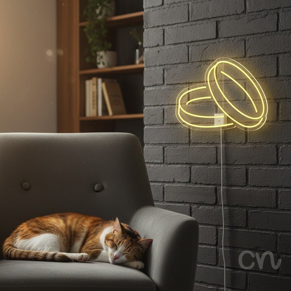 Custom Neon | Coin Design Neon Sign | 17x24 | Yellow Bright Neon Sign for Home Decor 2