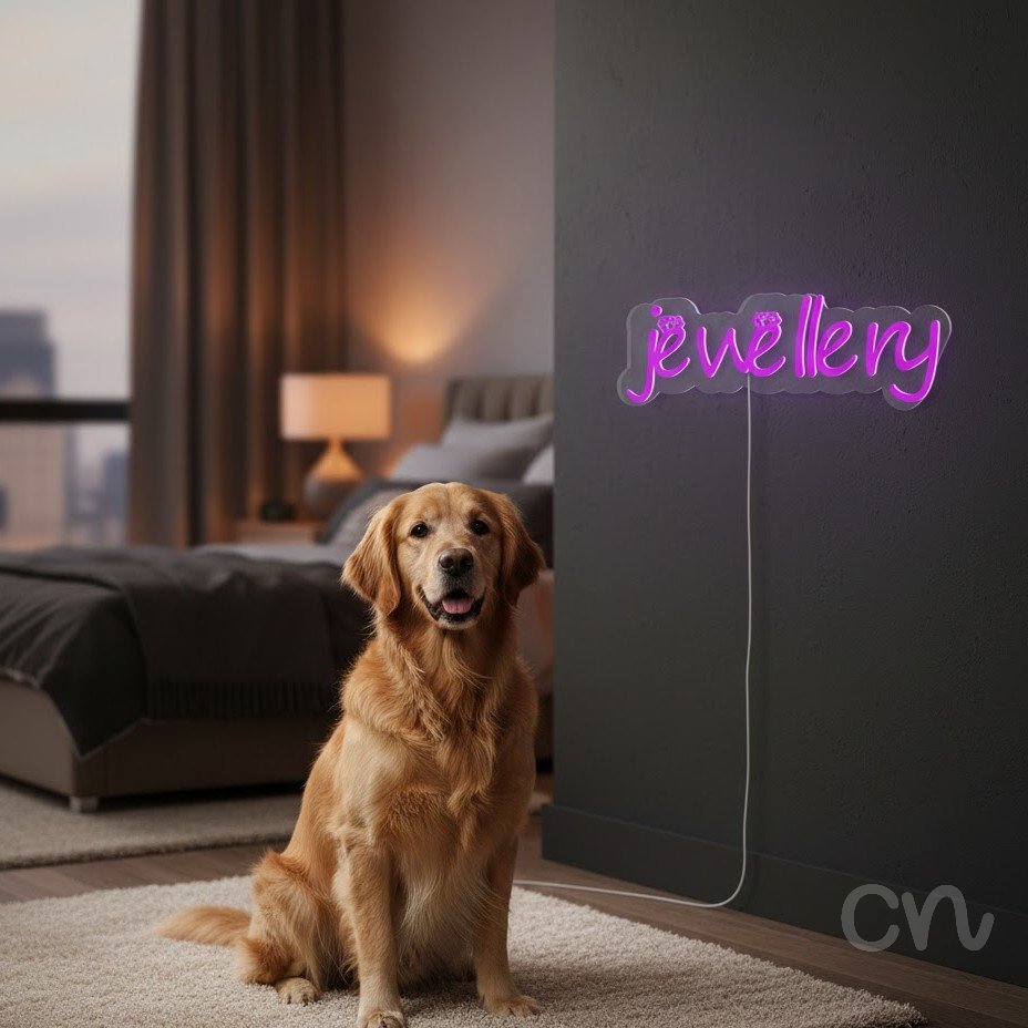 Custom Neon | Jewellery Neon Sign | 8x26 | Pink Wall Decor for Jewelry Shops 2