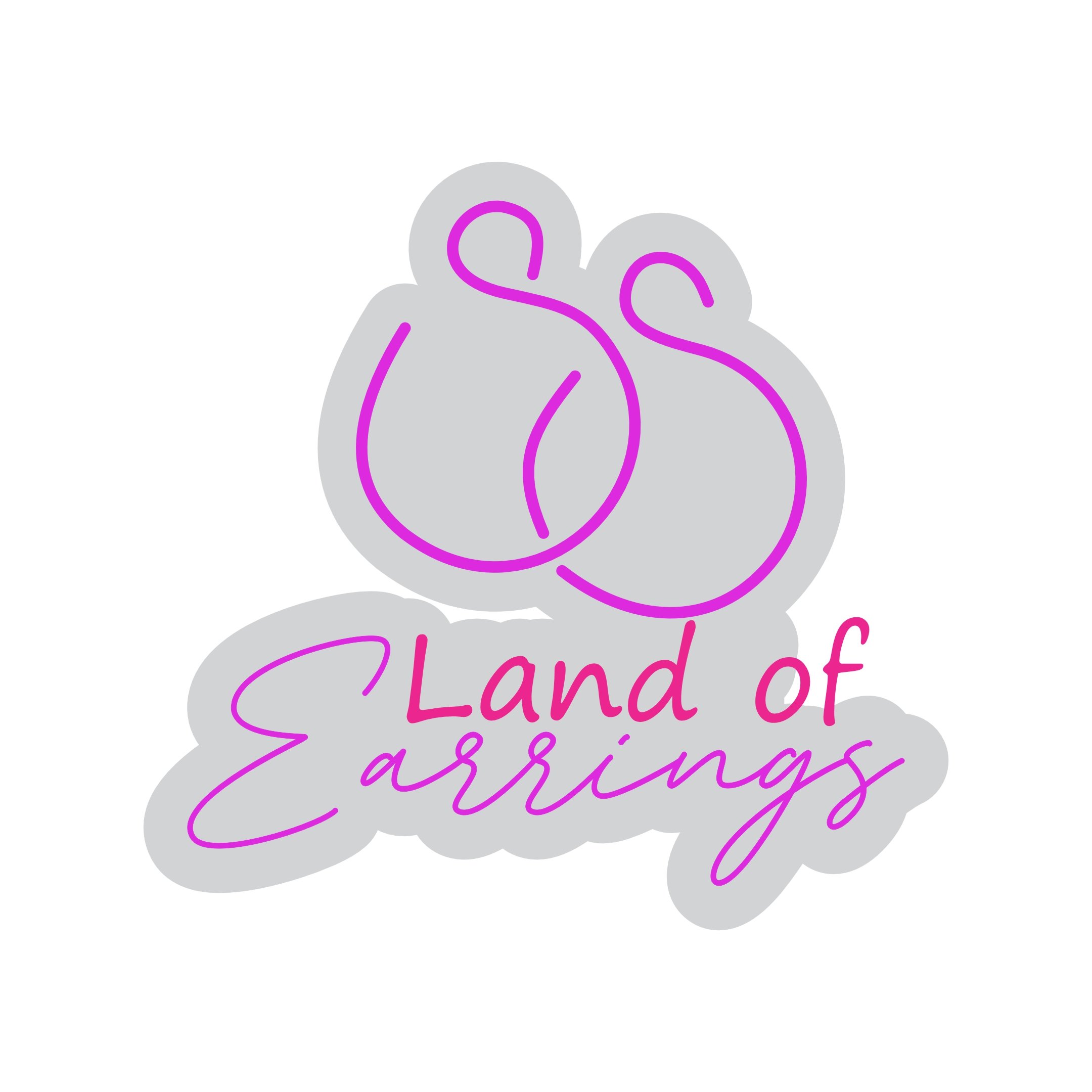 Custom Neon | Land of Earrings Neon Sign | 21x22 | Hot Pink 3