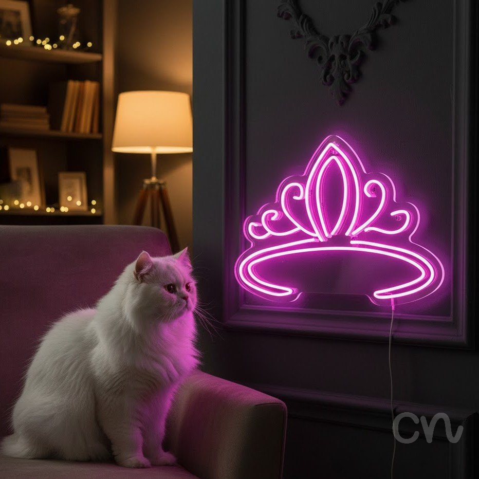 Custom Neon | Tiara Design Neon Sign | 20x26 | Hot Pink 2