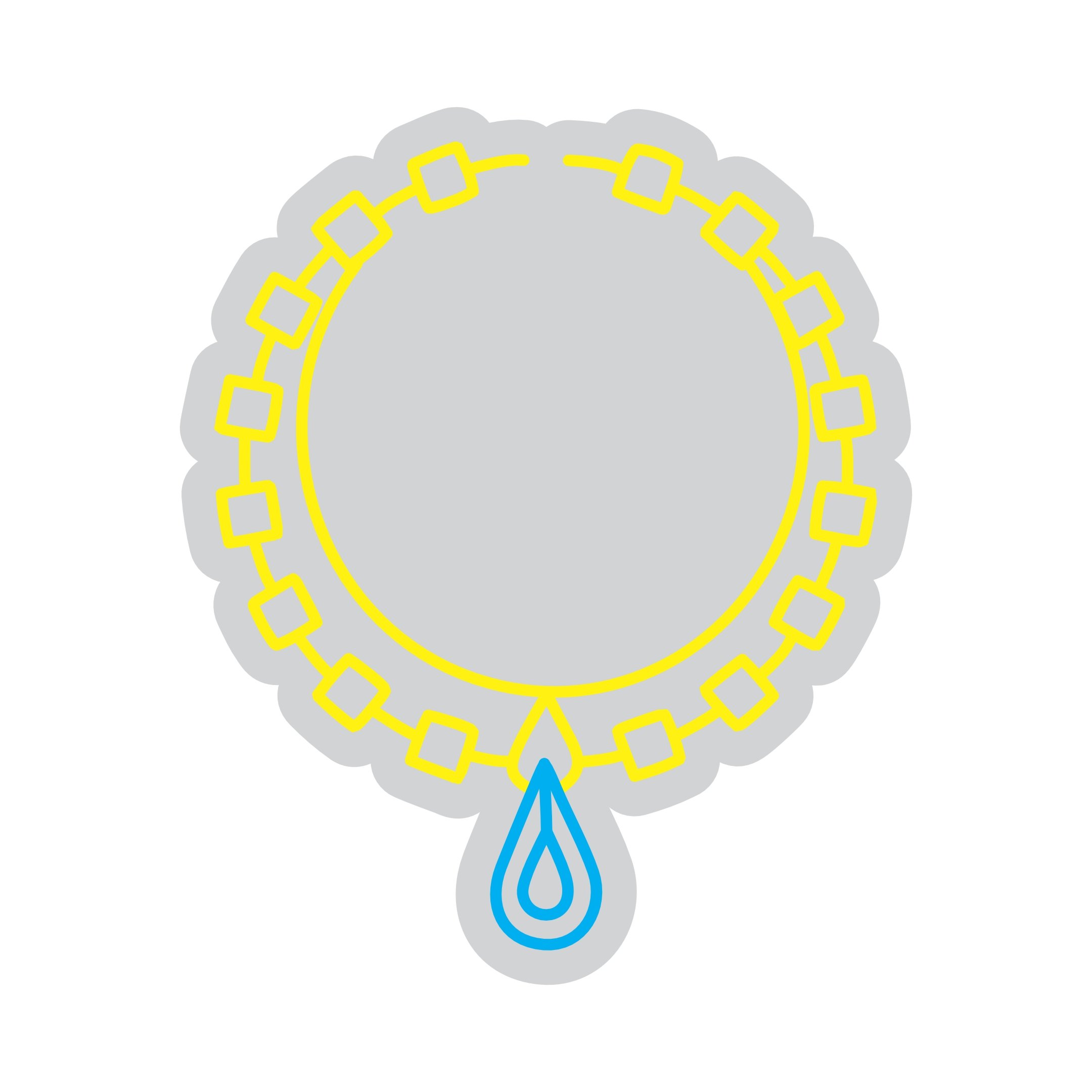 Custom Neon | Necklace with Droplet Neon Sign | 24x20 | Yellow and Blue Signs 3