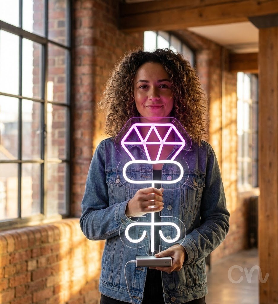 Custom Neon | Diamond Ring Neon Sign | 24x13 | Hot Pink