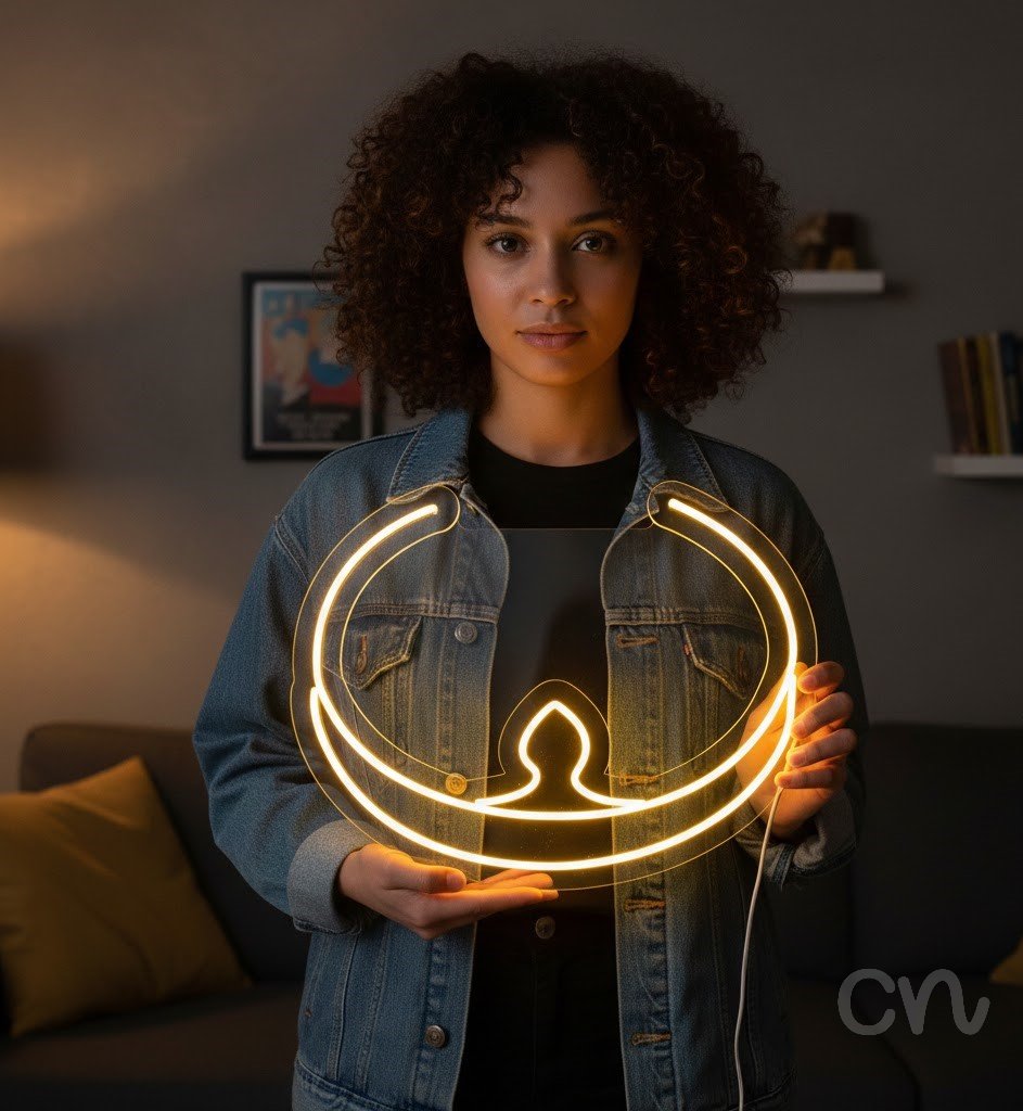 Custom Neon | Crown Shape Neon Sign | 19x24 | Yellow for Home Decor and Parties